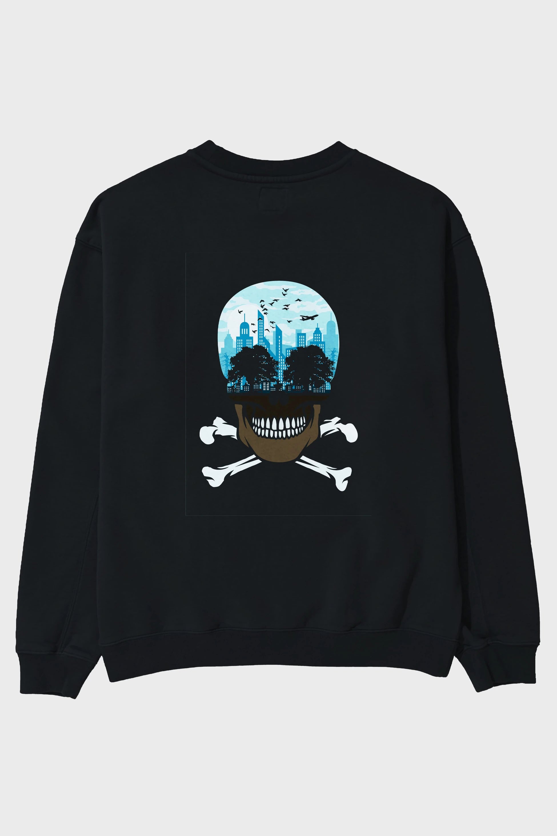 Death City Arka Baskılı Oversize Sweatshirt Erkek Kadın Unisex