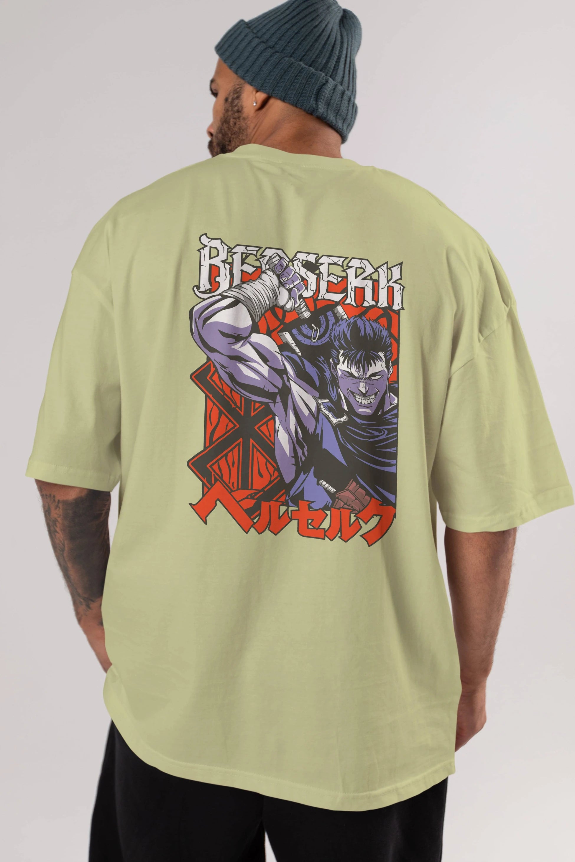 GUTS berserk Anime Arka Baskılı Oversize t-shirt Erkek Kadın Unisex