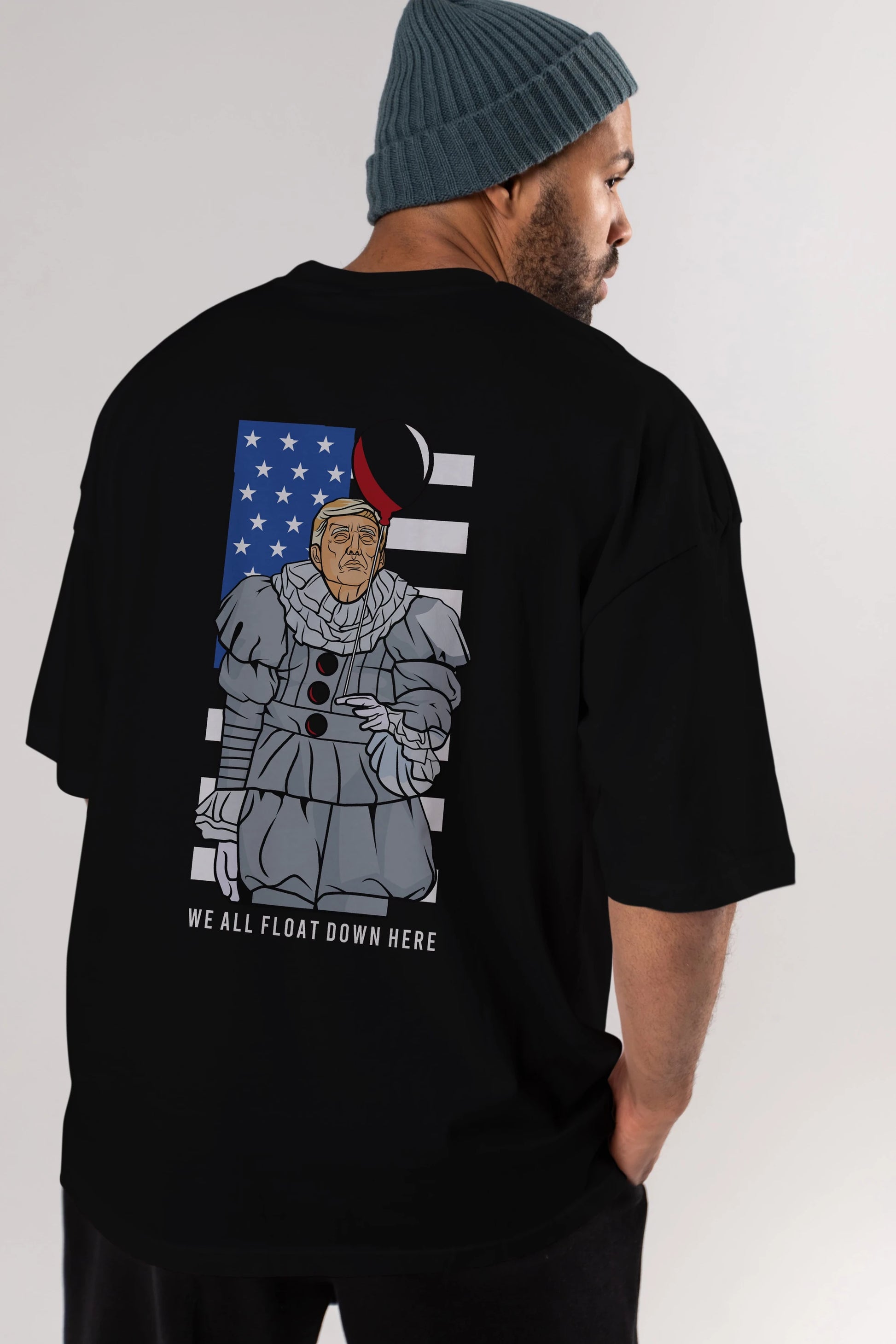 It Trump Arka Baskılı Oversize t-shirt Erkek Kadın Unisex %100 Pamuk tişort