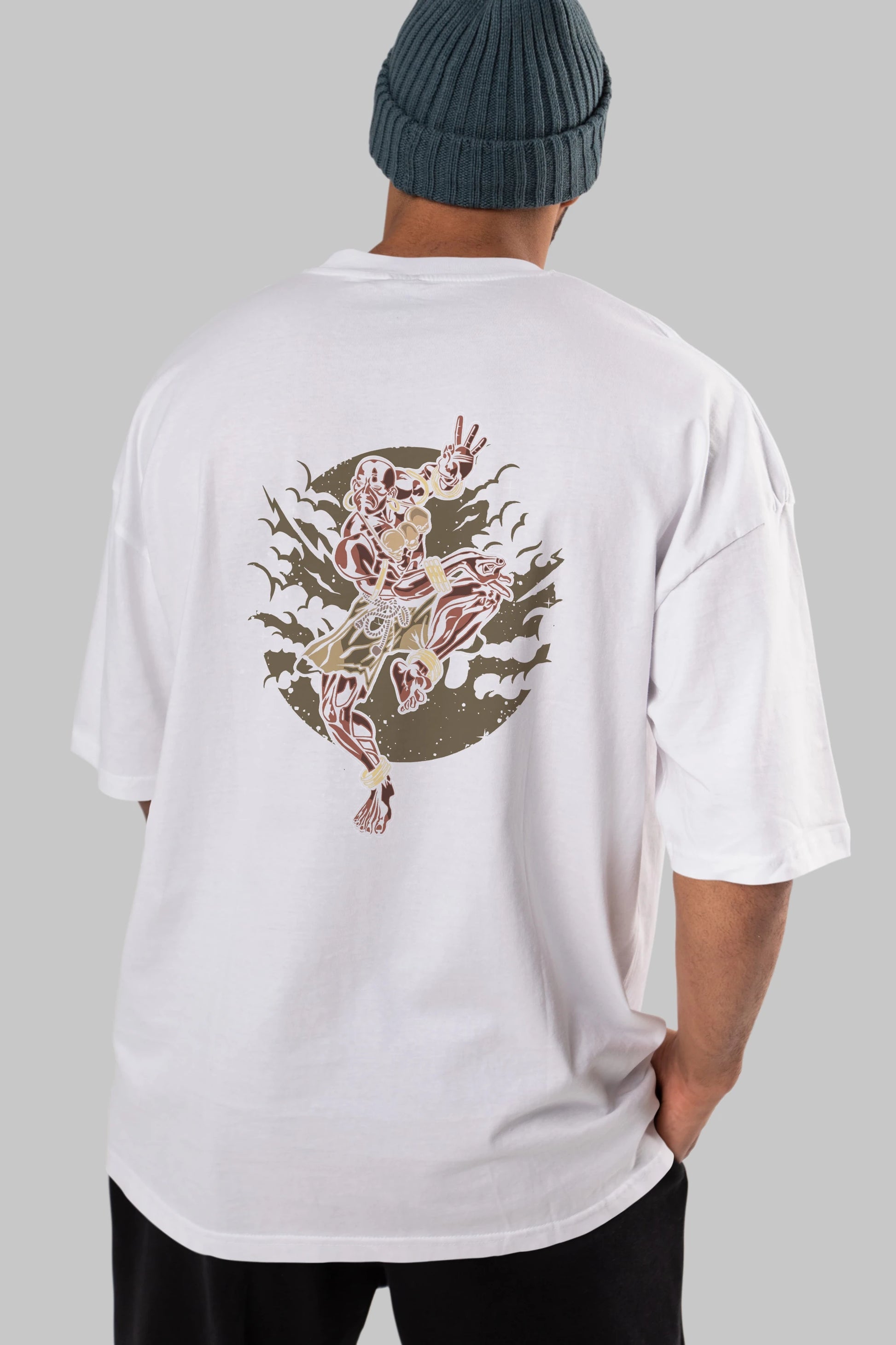 DHALSIM Arka Baskılı Oversize t-shirt Erkek Kadın Unisex %100 Pamuk