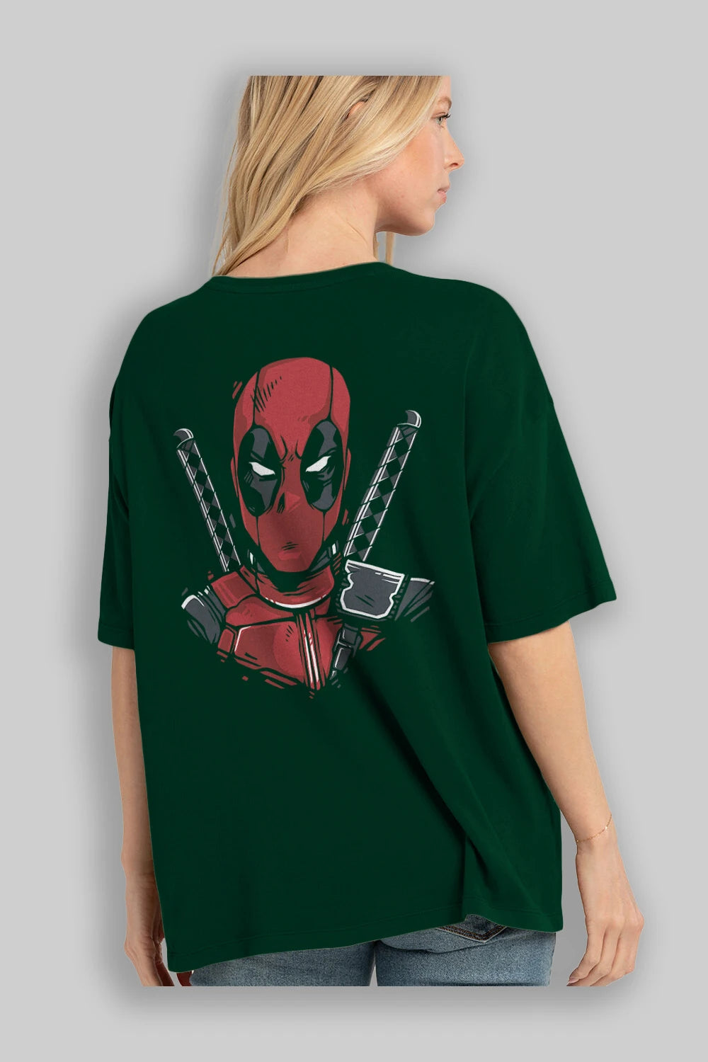 Deadpool (4) Arka Baskılı Oversize t-shirt Erkek Kadın Unisex %100 Pamuk Bisiklet Yaka tişort