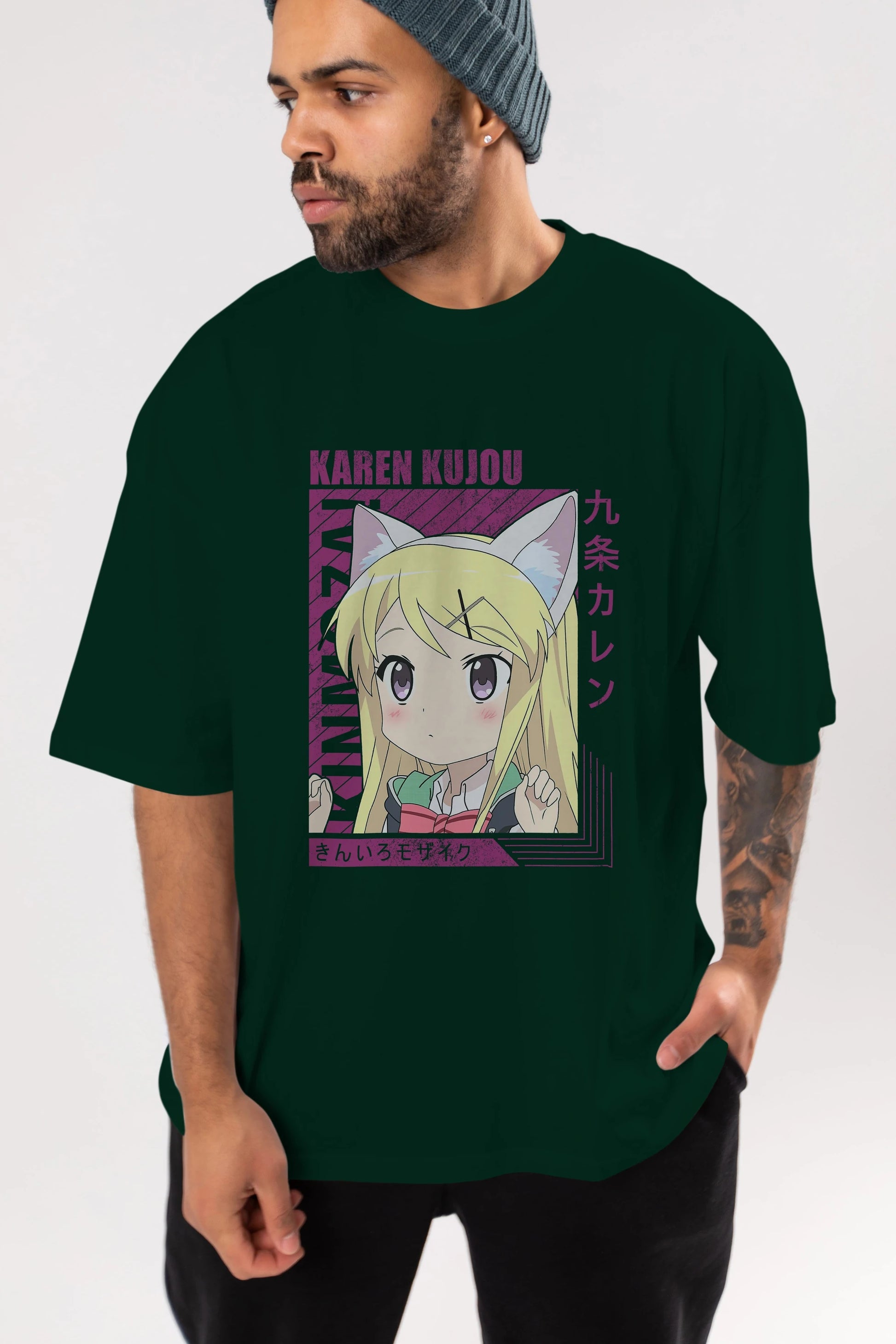 Karen Kujou 4 Anime Ön Baskılı Oversize t-shirt %100 pamuk Erkek Kadın Unisex