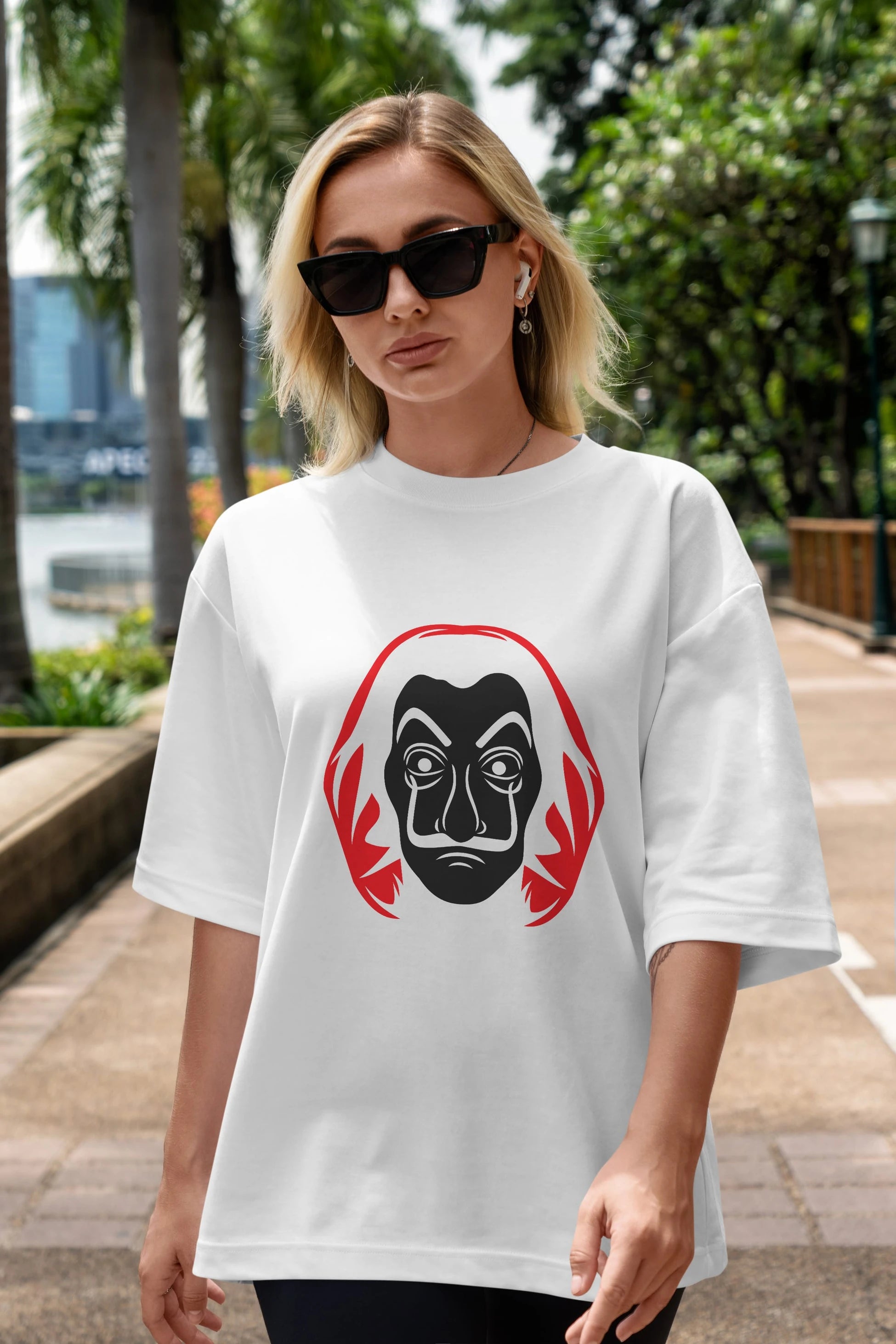 La Casa De Papel (8) Ön Baskılı Oversize t-shirt Erkek Kadın Unisex %100 Pamuk Bisiklet Yaka tişort