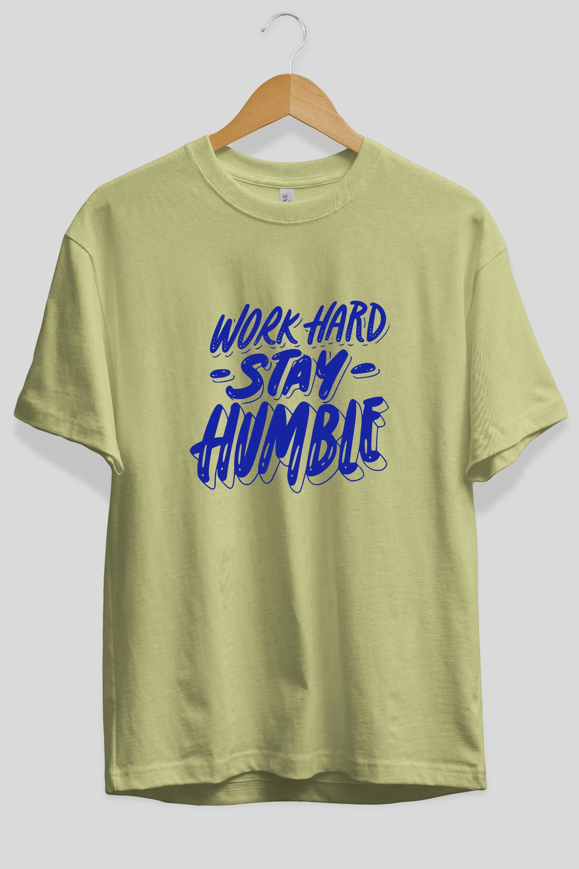 Word Hard Yazılı Ön Baskılı Oversize t-shirt Erkek Kadın Unisex