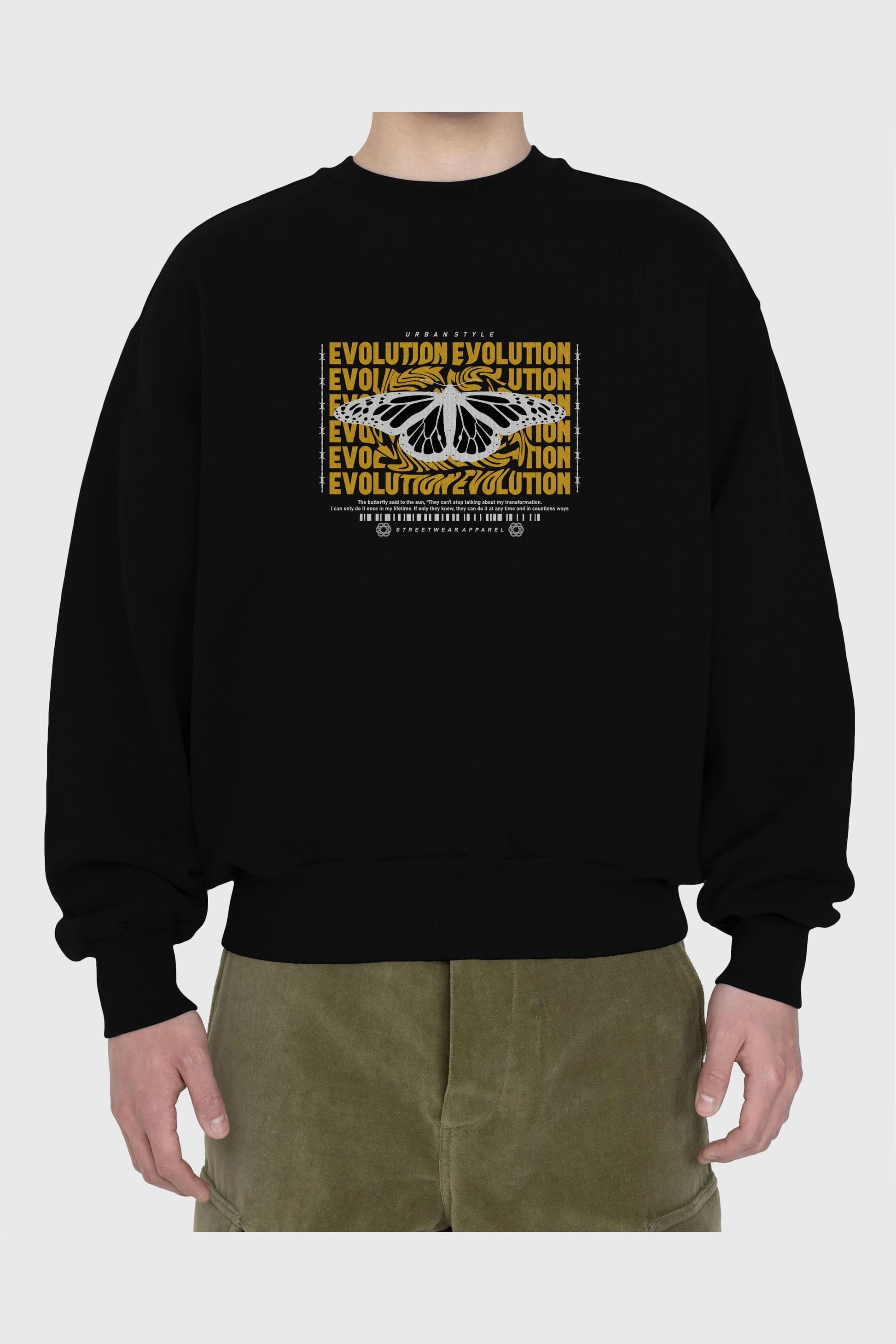 Evolution Urban Style Ön Baskılı Oversize Sweatshirt Erkek Kadın Unisex