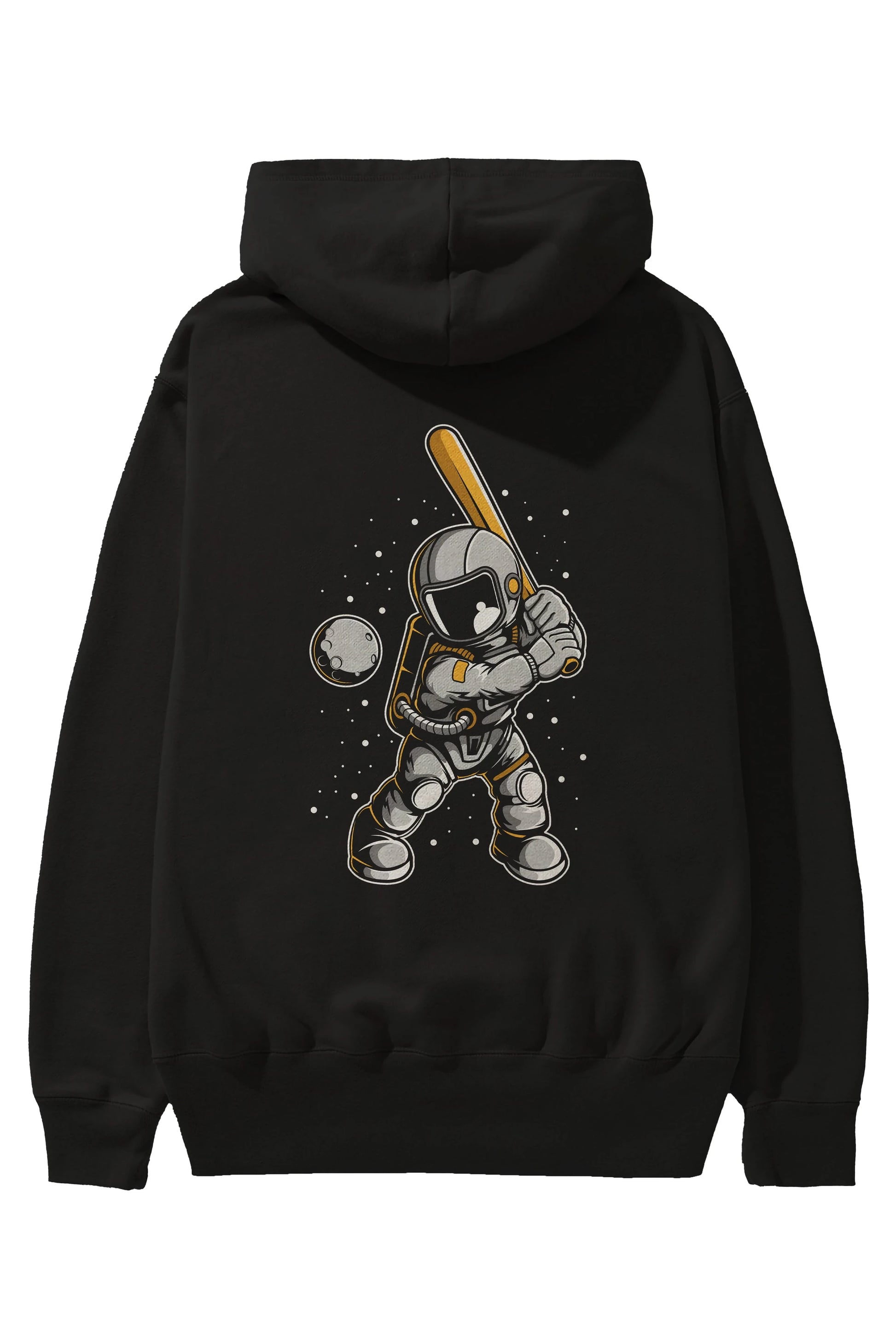 Astronaut Baseball Arka Baskılı Hoodie Oversize Kapüşonlu Sweatshirt Erkek Kadın Unisex