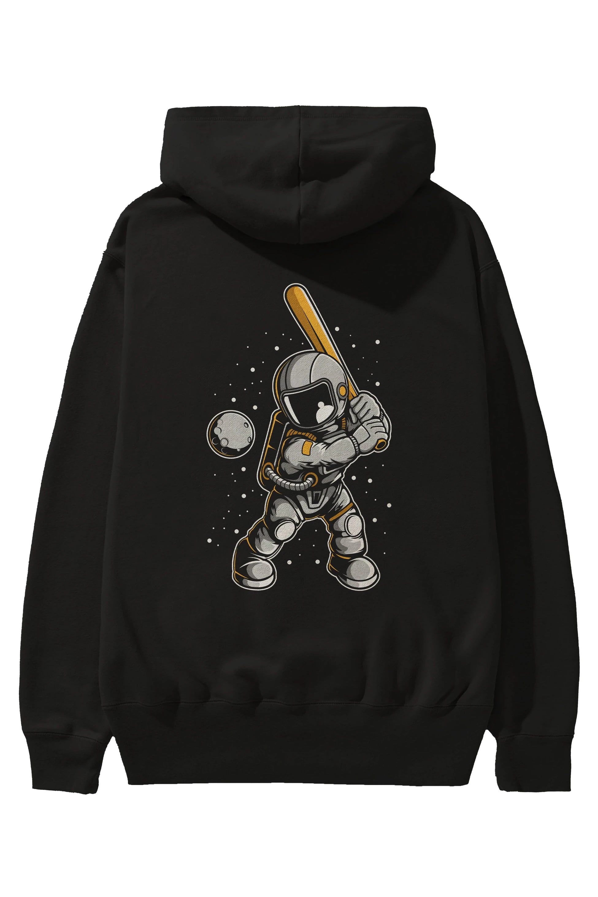 Astronaut Baseball Arka Baskılı Hoodie Oversize Kapüşonlu Sweatshirt Erkek Kadın Unisex