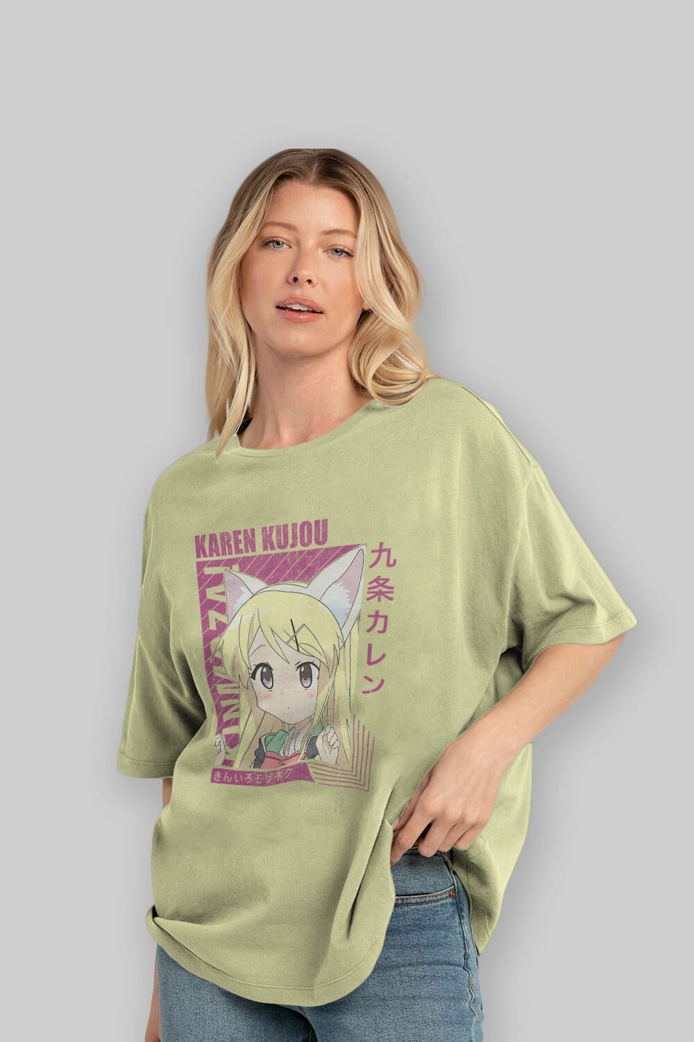Karen Kujou 4 Anime Ön Baskılı Oversize t-shirt %100 pamuk Erkek Kadın Unisex