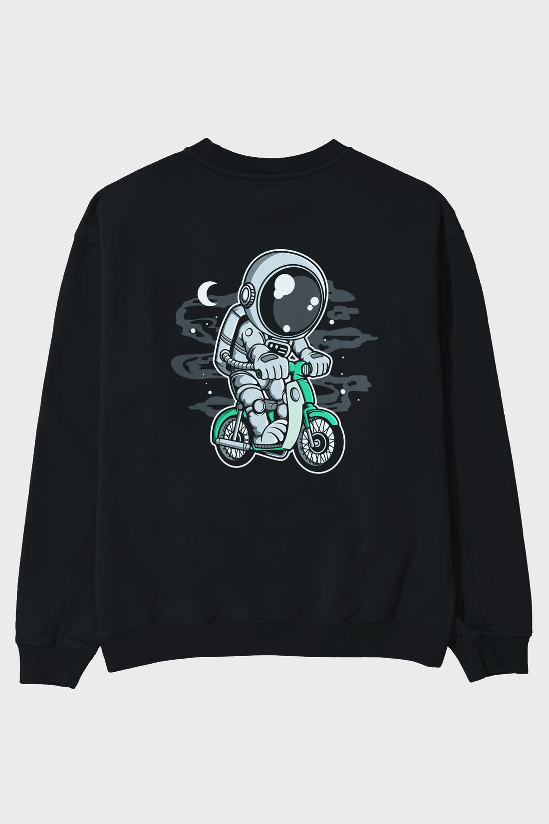Astronaut Classic Motorbike Arka Baskılı Oversize Sweatshirt Erkek Kadın Unisex