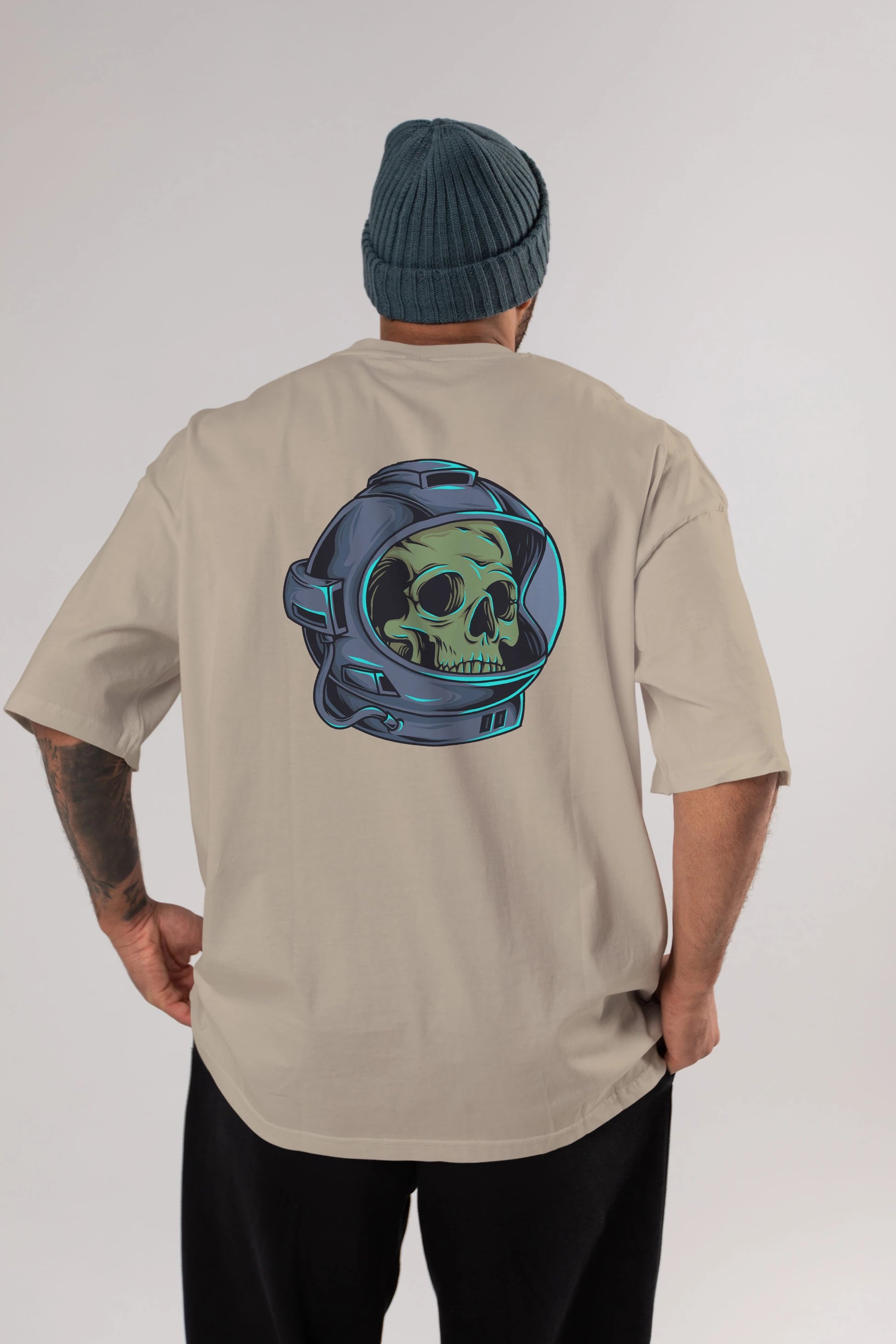 Astroskull Arka Baskılı Oversize t-shirt Erkek Kadın Unisex