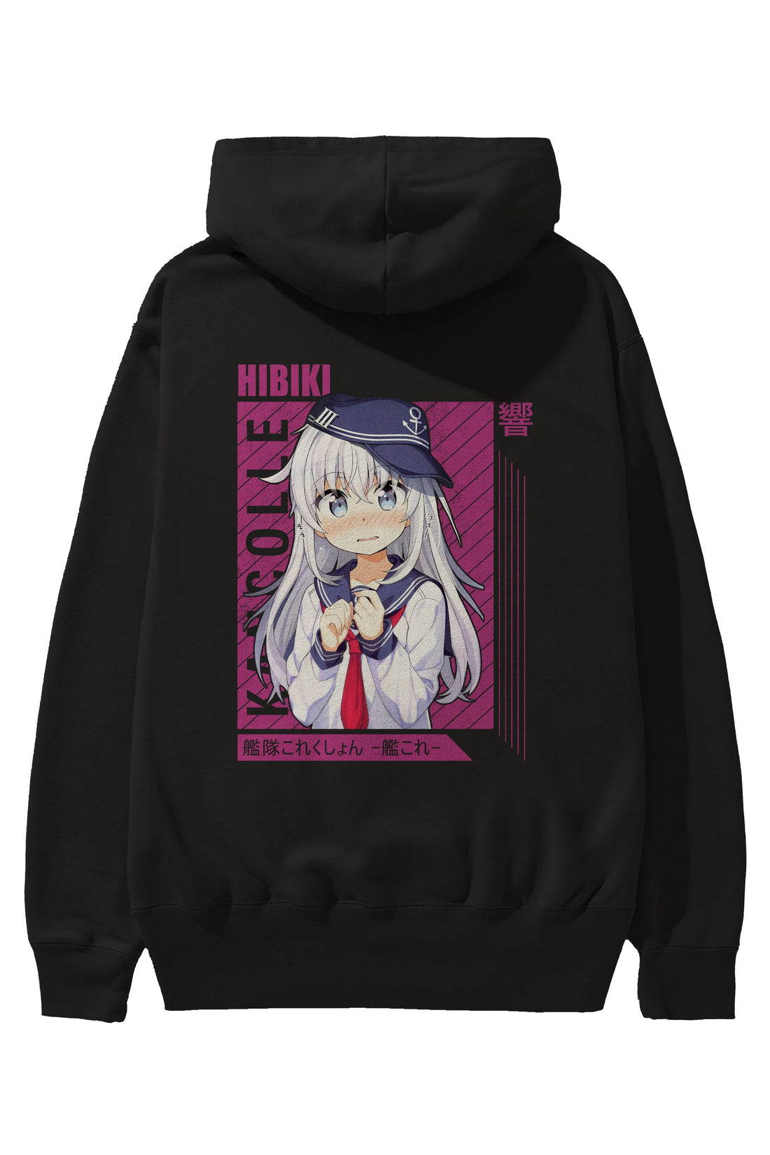 Hibiki 4 Anime Arka Baskılı Hoodie Oversize Kapüşonlu Sweatshirt Erkek Kadın Unisex