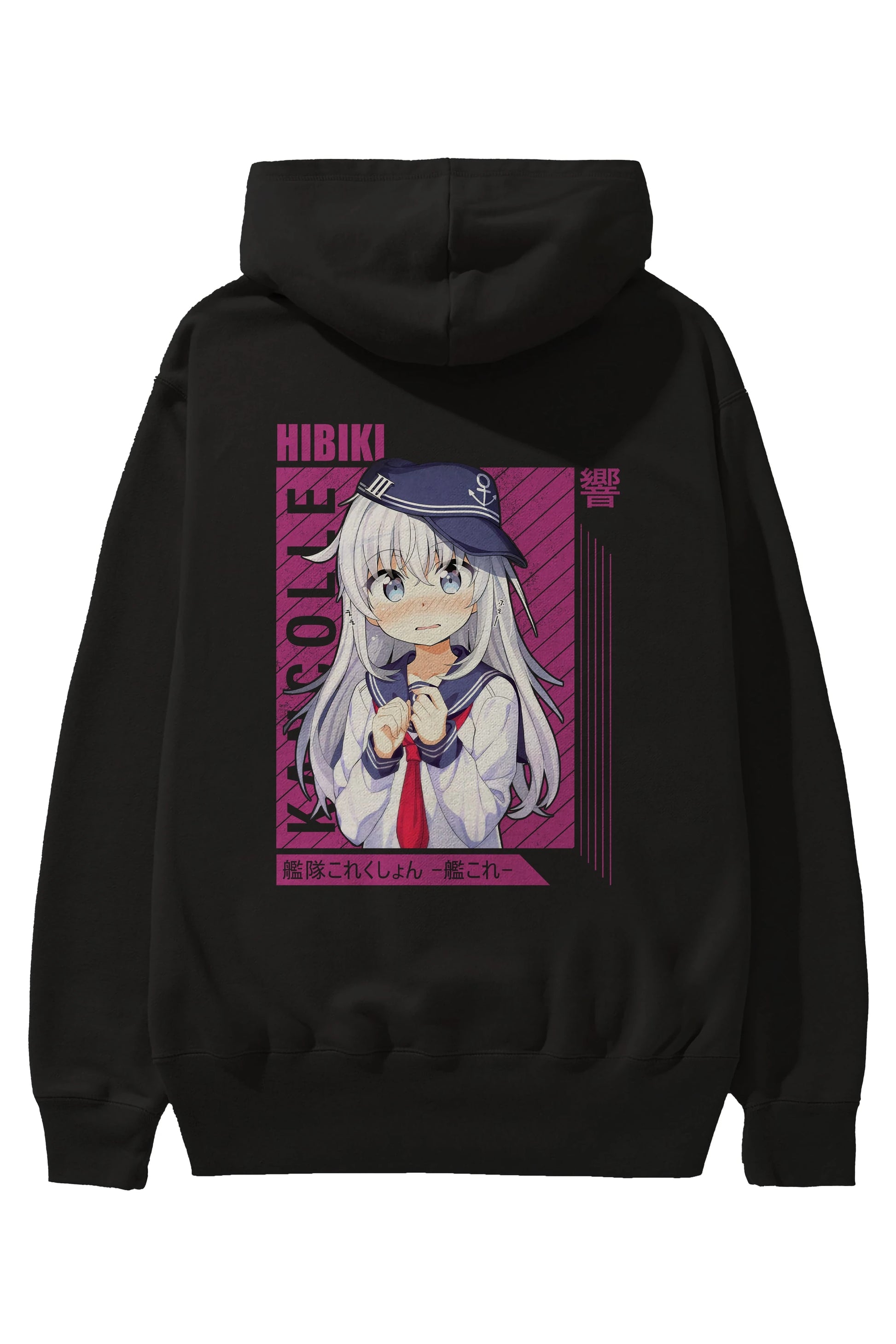 Hibiki 4 Anime Arka Baskılı Hoodie Oversize Kapüşonlu Sweatshirt Erkek Kadın Unisex