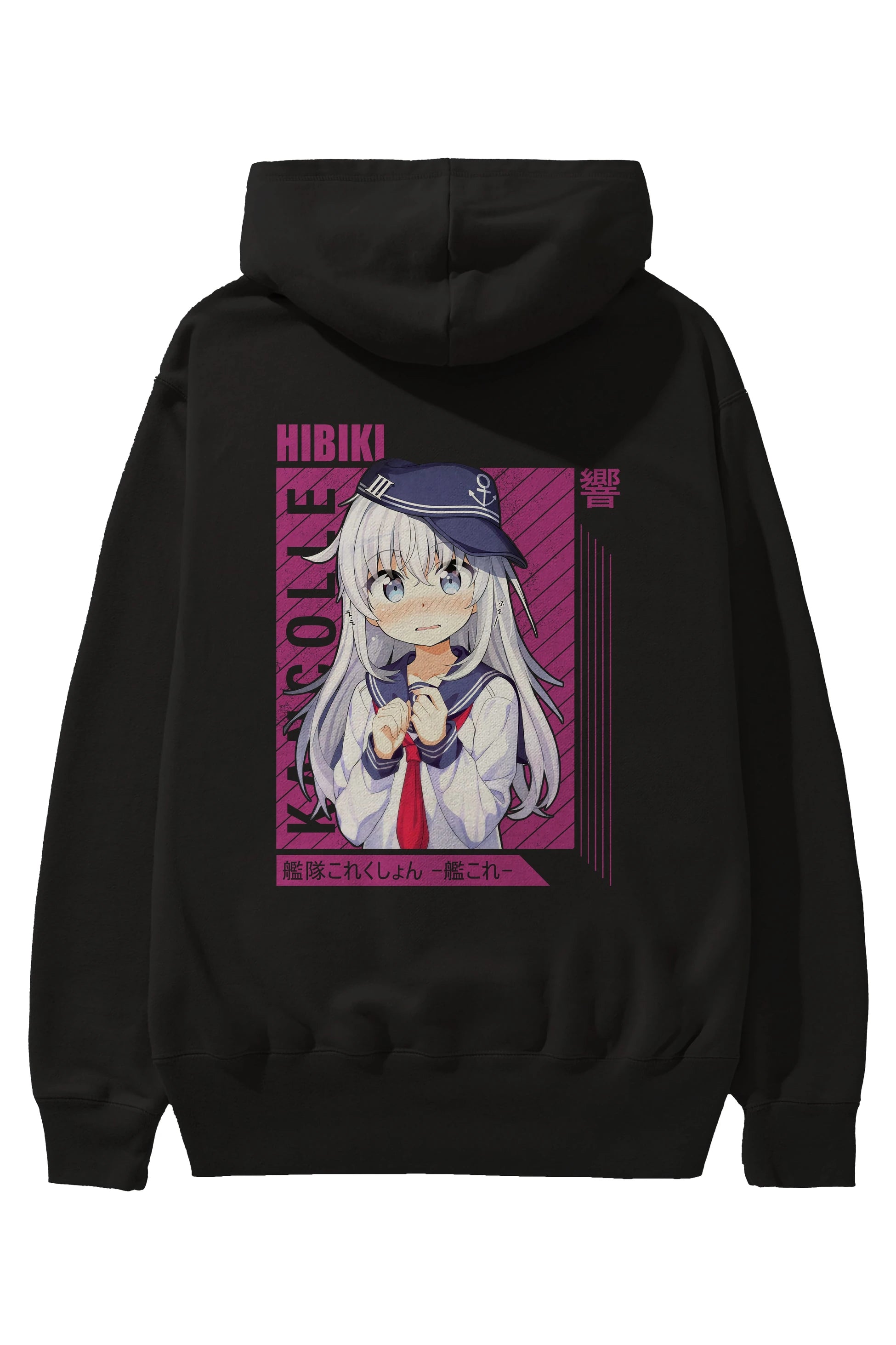 Hibiki 4 Anime Arka Baskılı Hoodie Oversize Kapüşonlu Sweatshirt Erkek Kadın Unisex