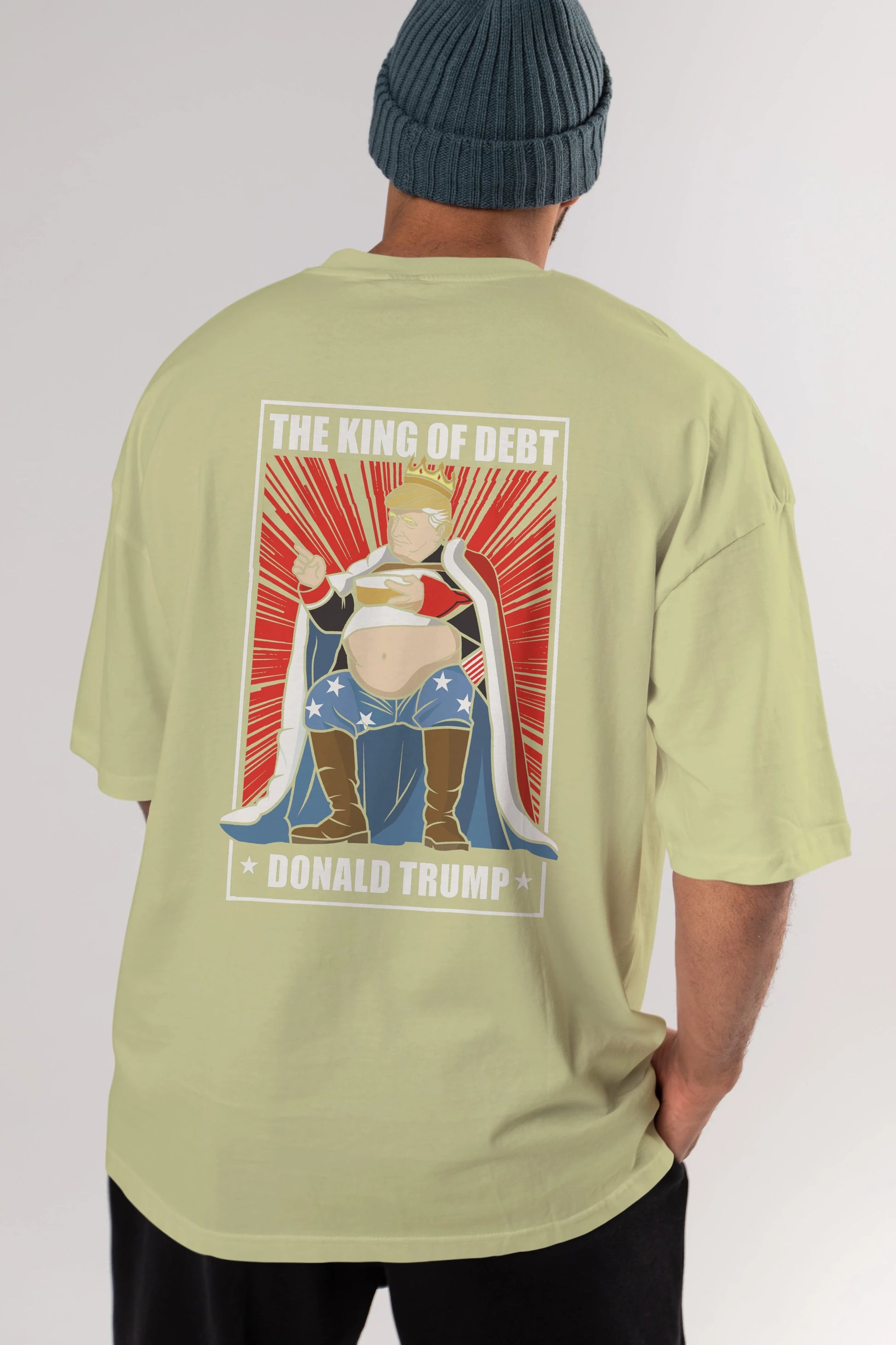 Trump King Arka Baskılı Oversize t-shirt Erkek Kadın Unisex %100 Pamuk tişort