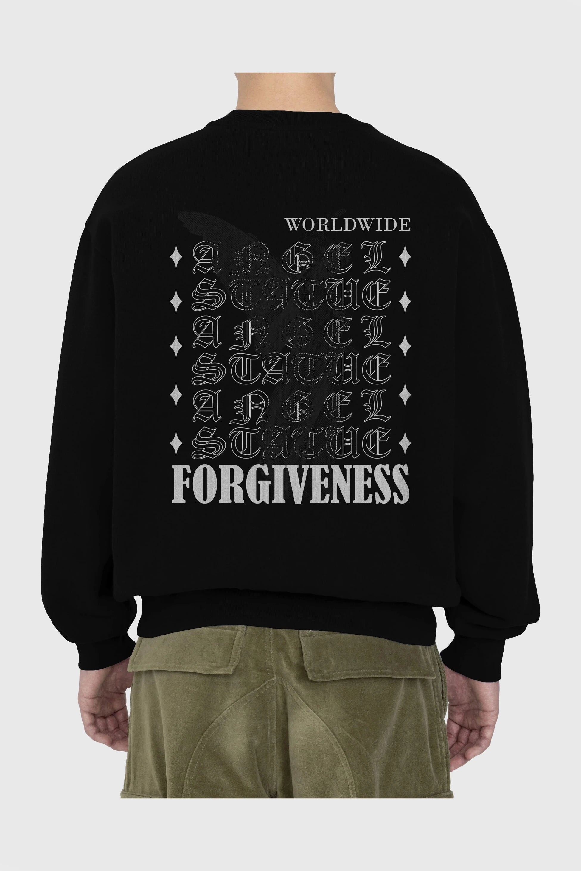 Angel Forgiveness Arka Baskılı Oversize Sweatshirt Erkek Kadın Unisex