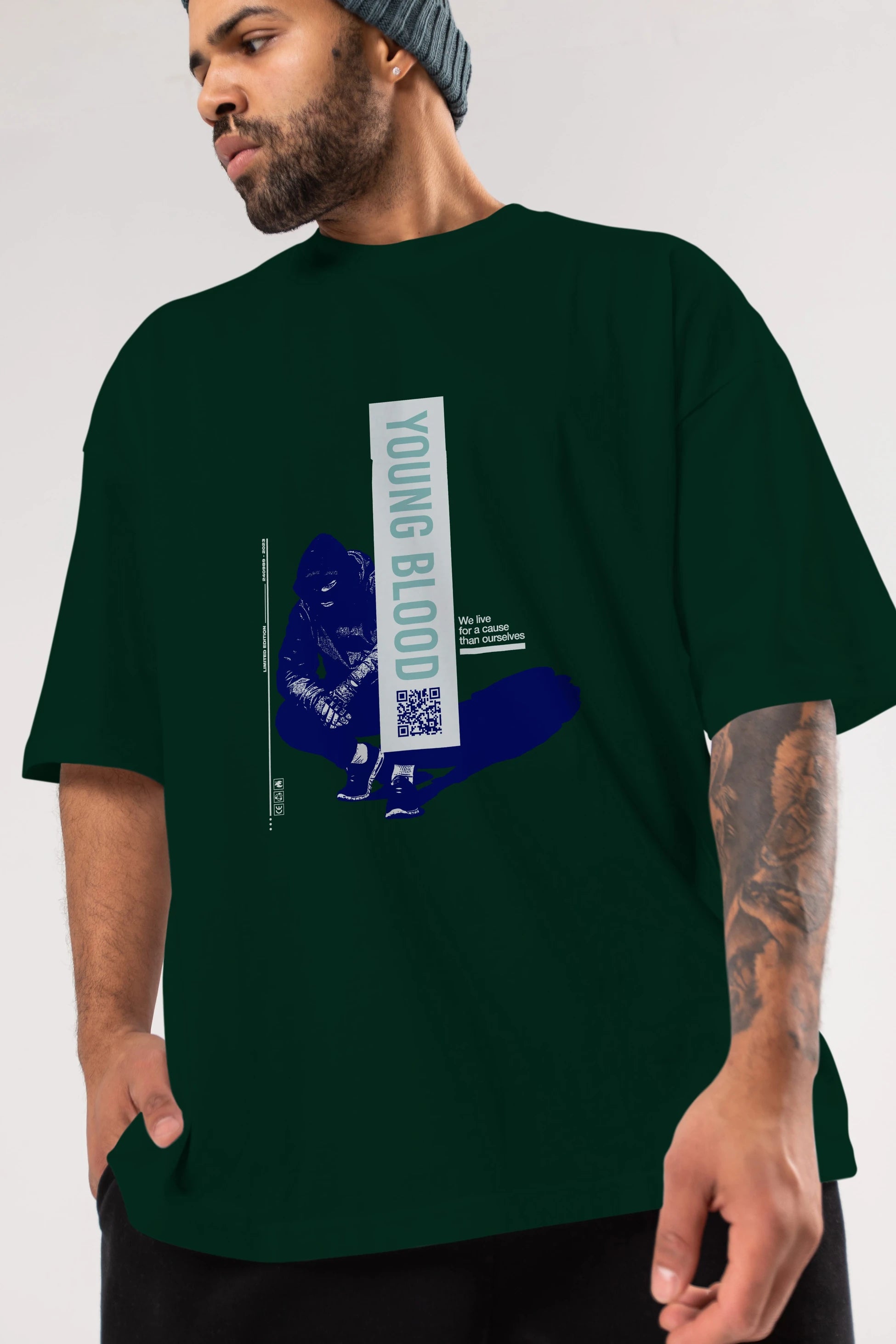 Young Blood Ön Baskılı Oversize t-shirt Erkek Kadın Unisex