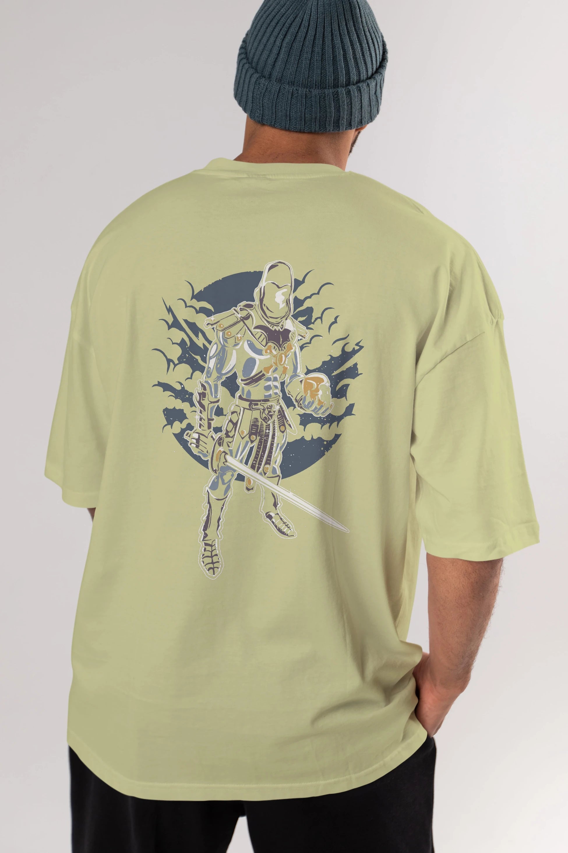 Skeleton King Arka Baskılı Oversize t-shirt Erkek Kadın Unisex %100 Pamuk
