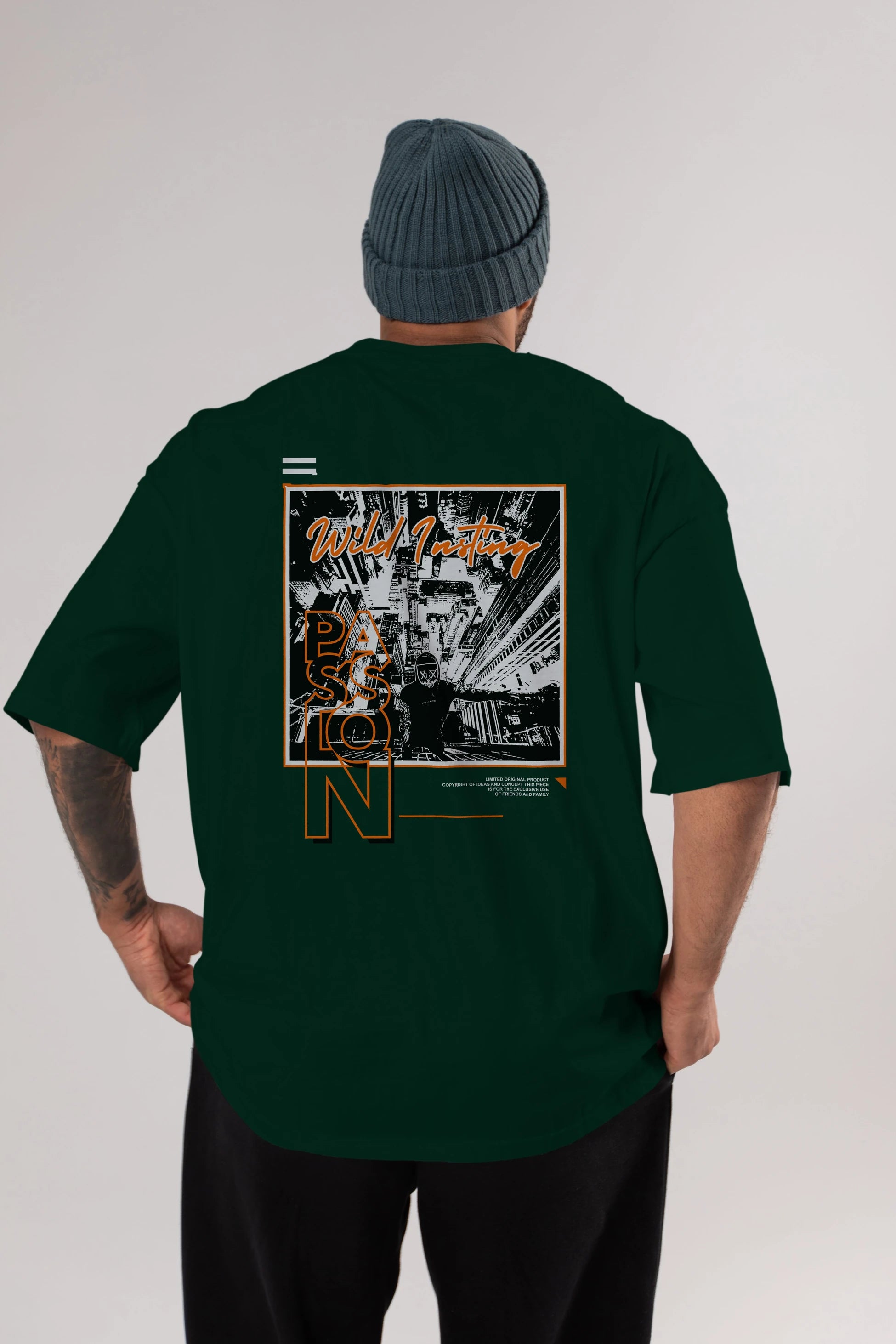 Wild Passion Arka Baskılı Oversize t-shirt Erkek Kadın Unisex