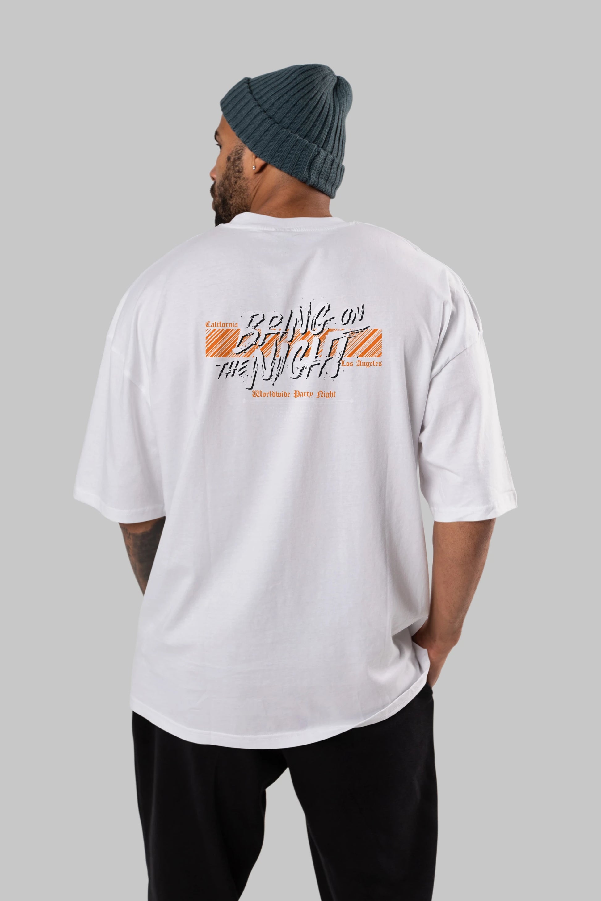 Bring on The Night Arka Baskılı Oversize t-shirt Erkek Kadın Unisex