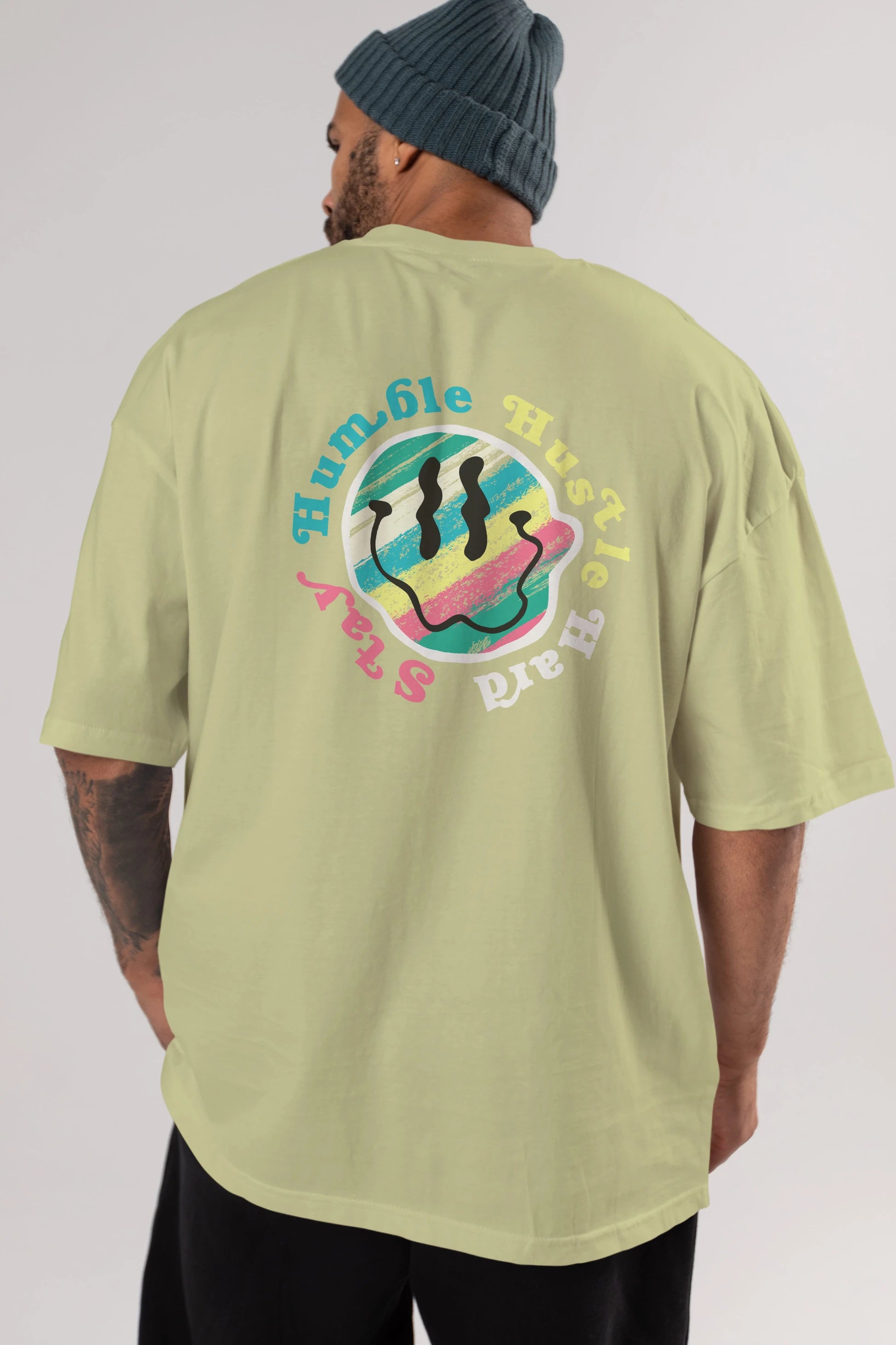 Stay Humble 2 Arka Baskılı Oversize t-shirt Erkek Kadın Unisex