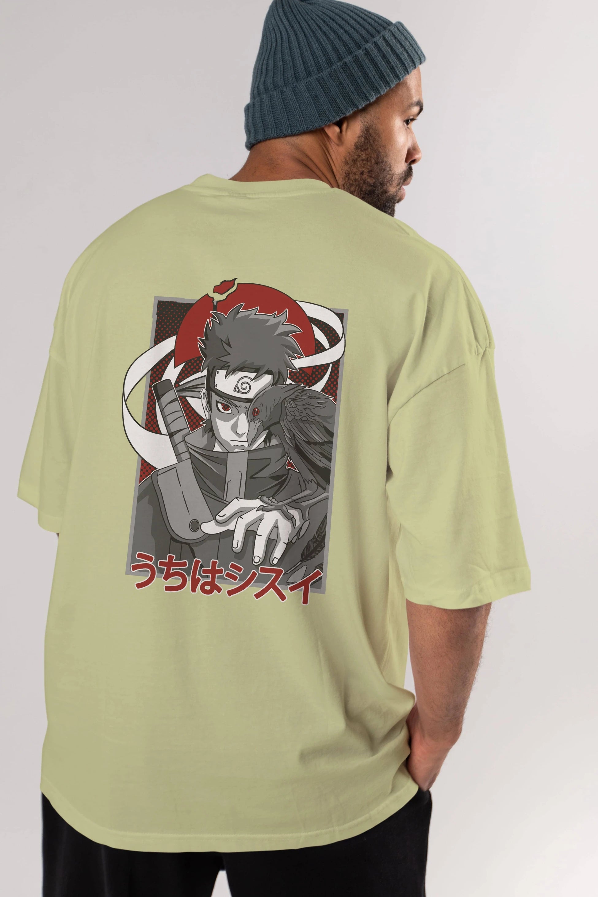 SHISUI UCHIHA NARUTO Anime Arka Baskılı Oversize t-shirt Erkek Kadın Unisex