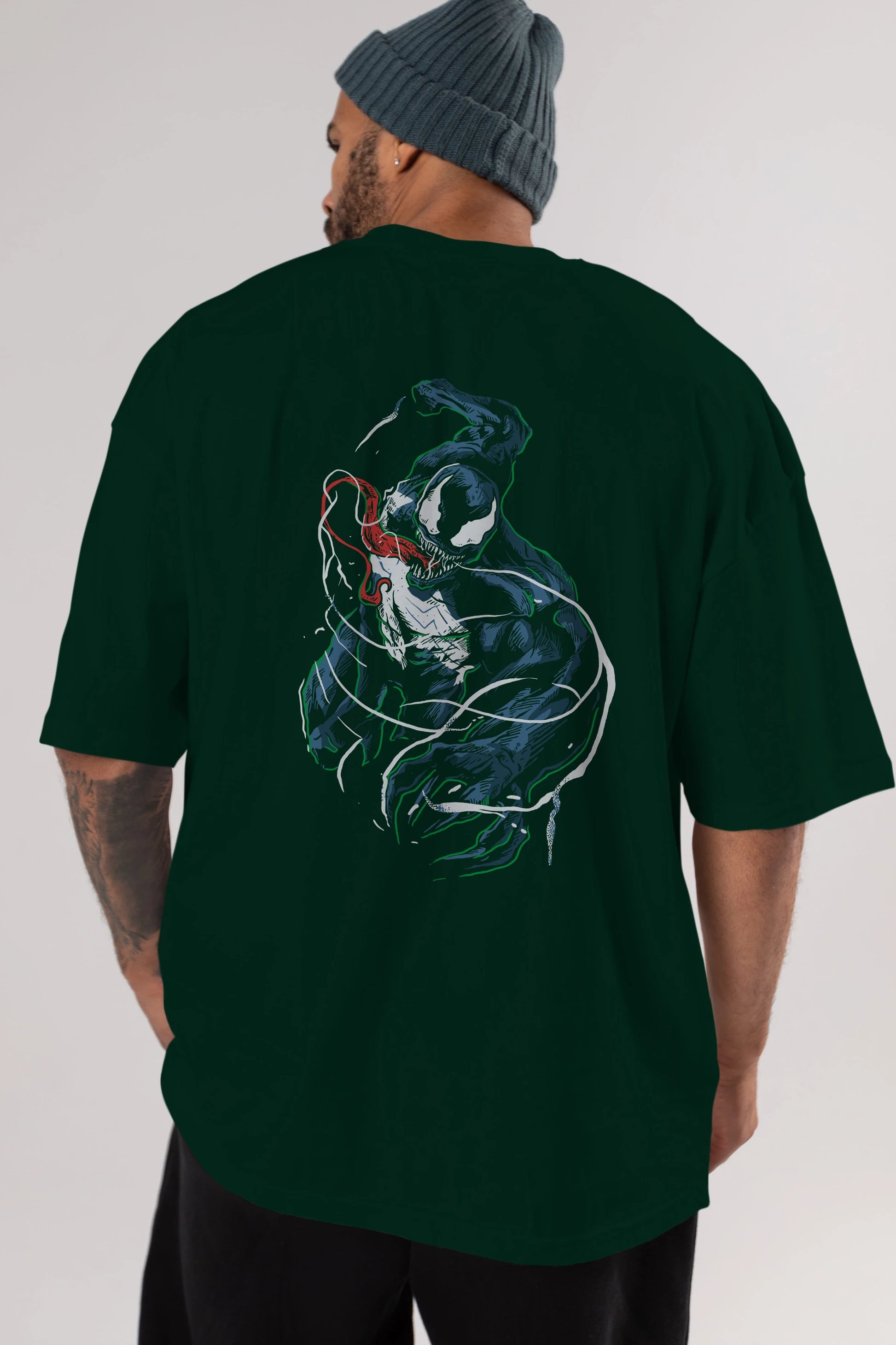 Venom (5) Arka Baskılı Oversize t-shirt Erkek Kadın Unisex %100 Pamuk Bisiklet Yaka tişort