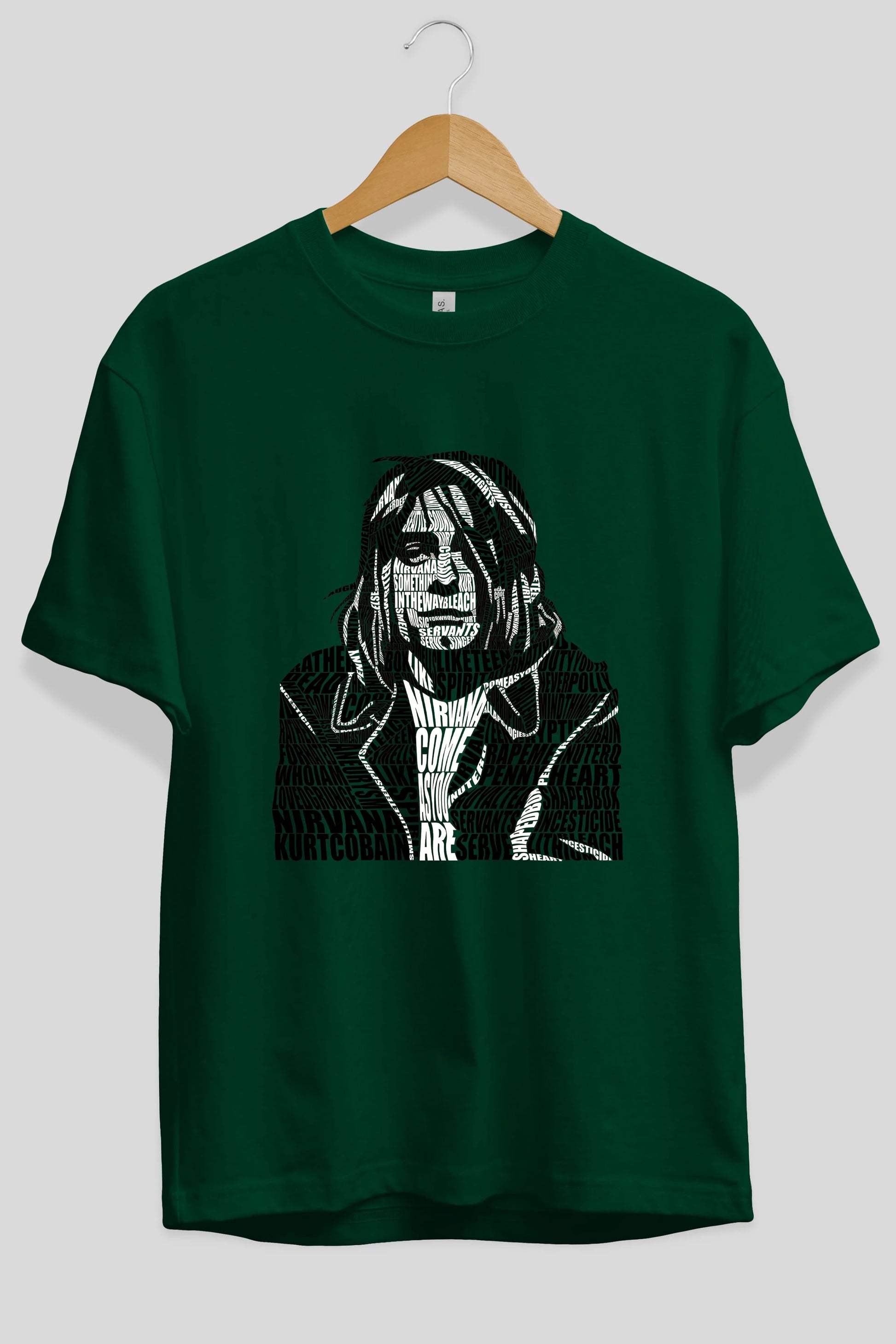 Kurt Cobain Calligram Ön Baskılı Oversize t-shirt %100 pamuk Erkek Kadın Unisex