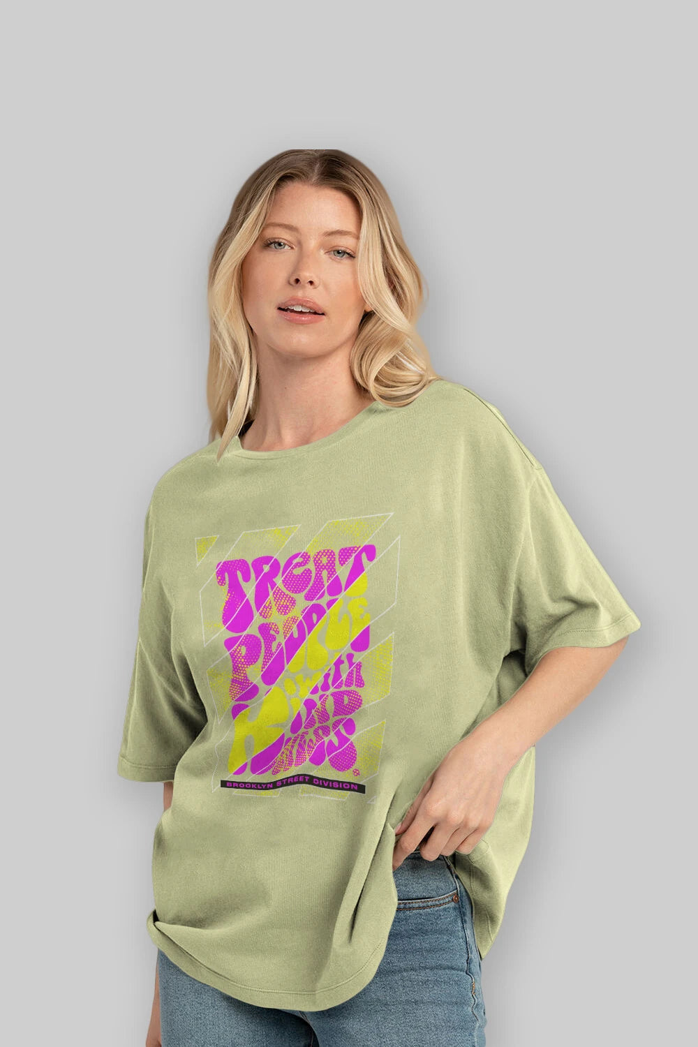 Treat People Ön Baskılı Oversize t-shirt Erkek Kadın Unisex