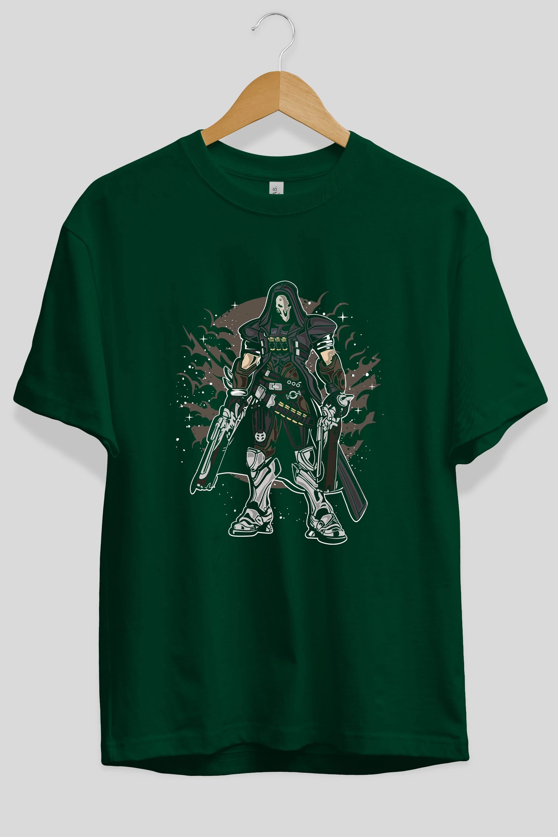 REAPER Ön Baskılı Oversize t-shirt Erkek Kadın Unisex %100 Pamuk tişort