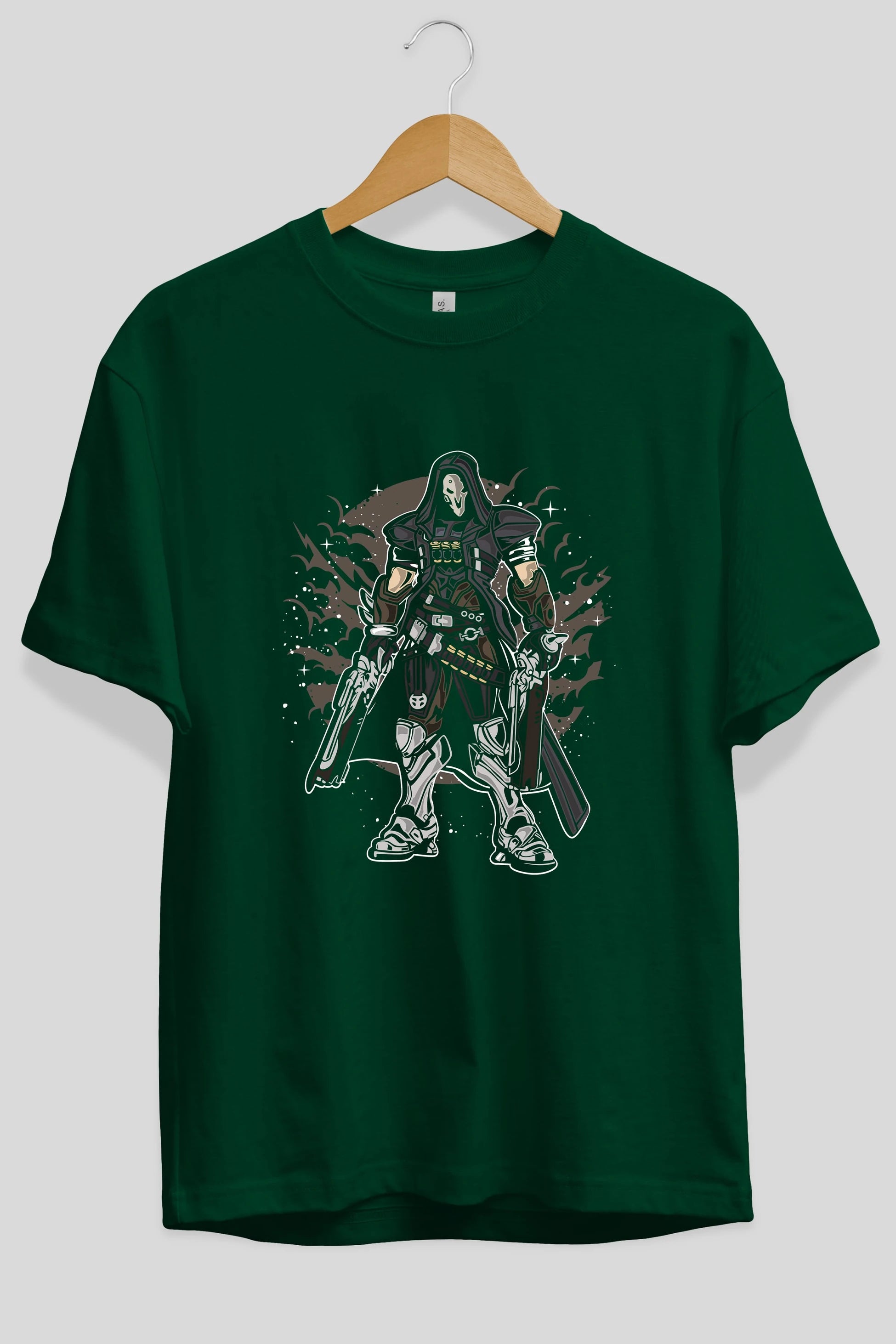REAPER Ön Baskılı Oversize t-shirt Erkek Kadın Unisex %100 Pamuk tişort