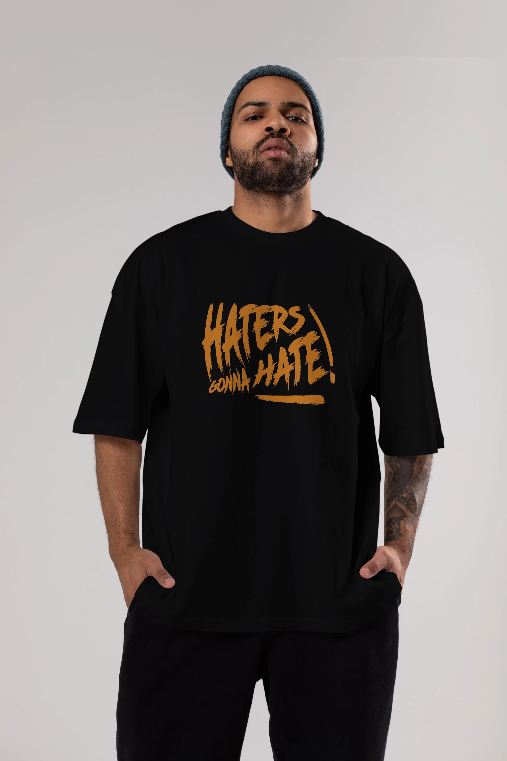Hater Gonna Hate Ön Baskılı Oversize t-shirt Erkek Kadın Unisex
