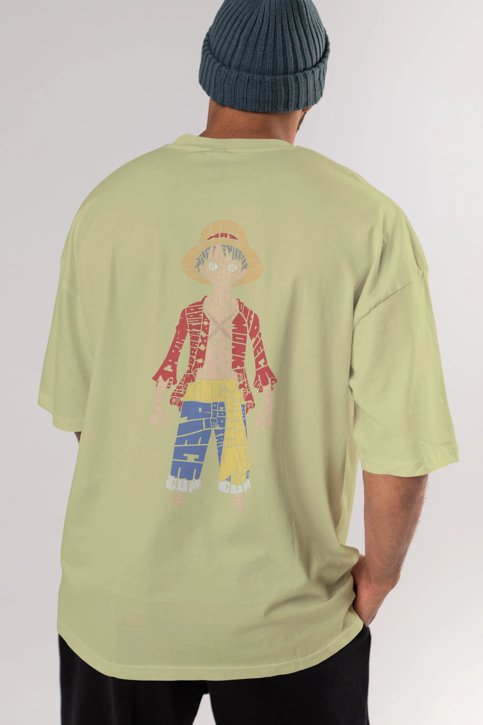 One Piece Arka Baskılı Oversize t-shirt %100 pamuk Erkek Kadın Unisex