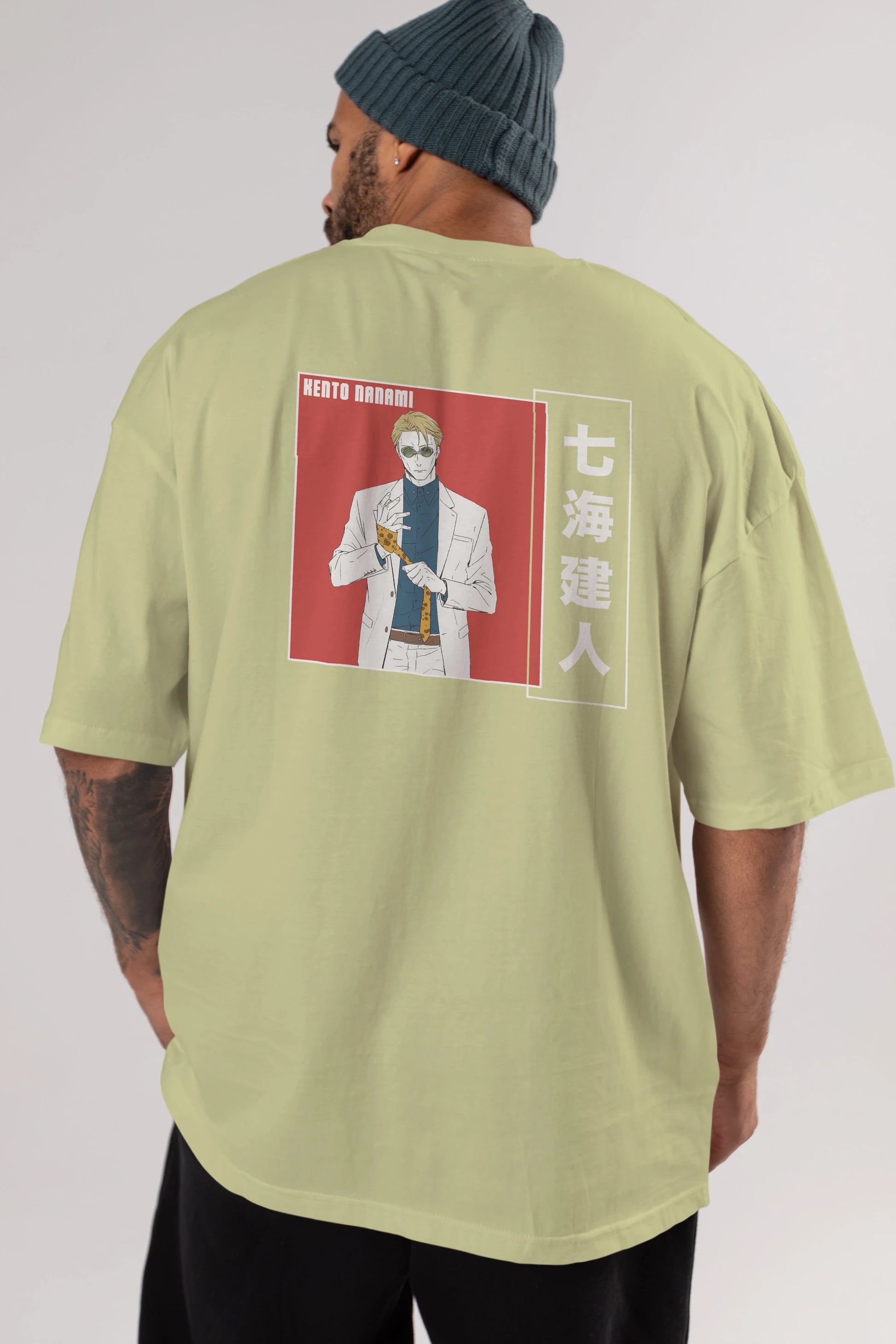Kento Nanami 1 Anime Arka Baskılı Oversize t-shirt Erkek Kadın Unisex
