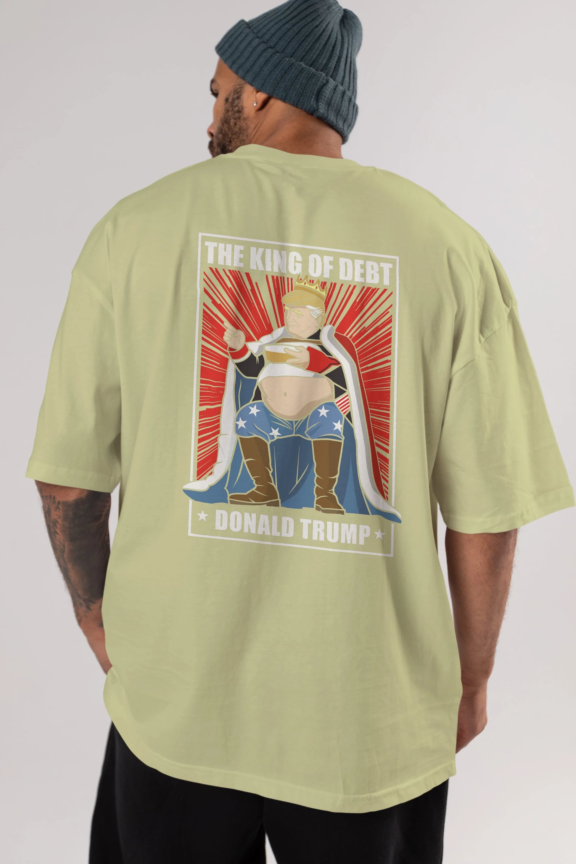 Trump King Arka Baskılı Oversize t-shirt Erkek Kadın Unisex %100 Pamuk tişort