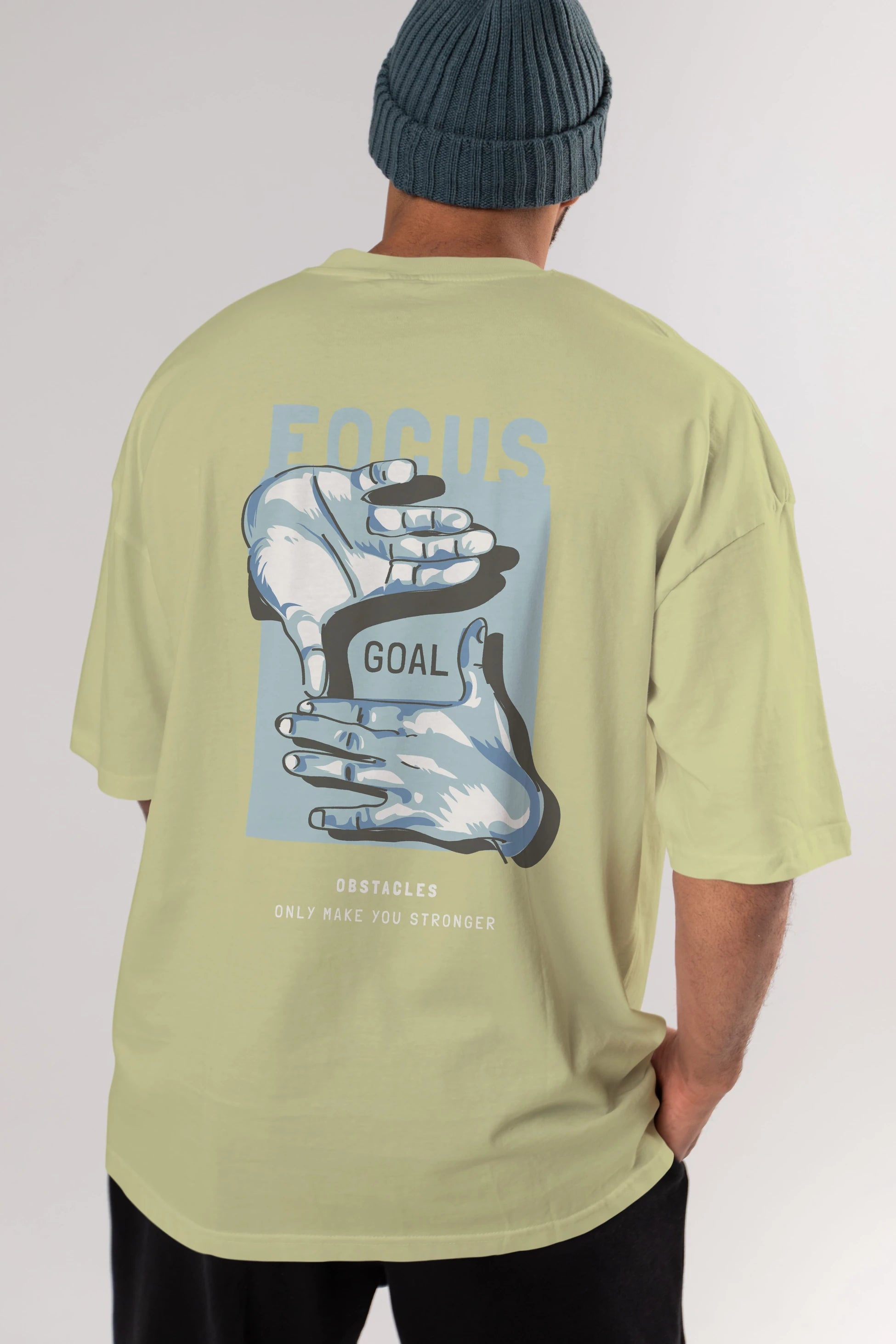 Focus Goal Arka Baskılı Oversize t-shirt Erkek Kadın Unisex
