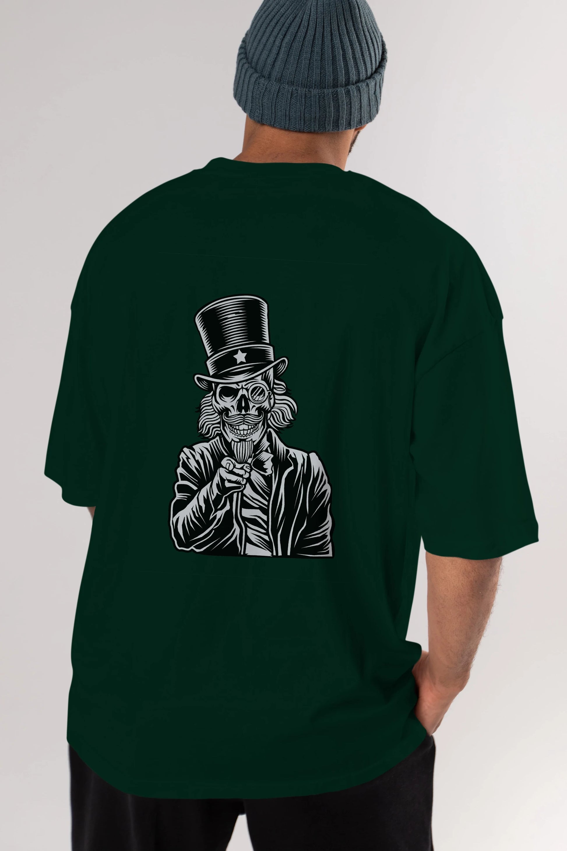 I Want You Skull Arka Baskılı Oversize t-shirt Erkek Kadın Unisex %100 Pamuk tişort