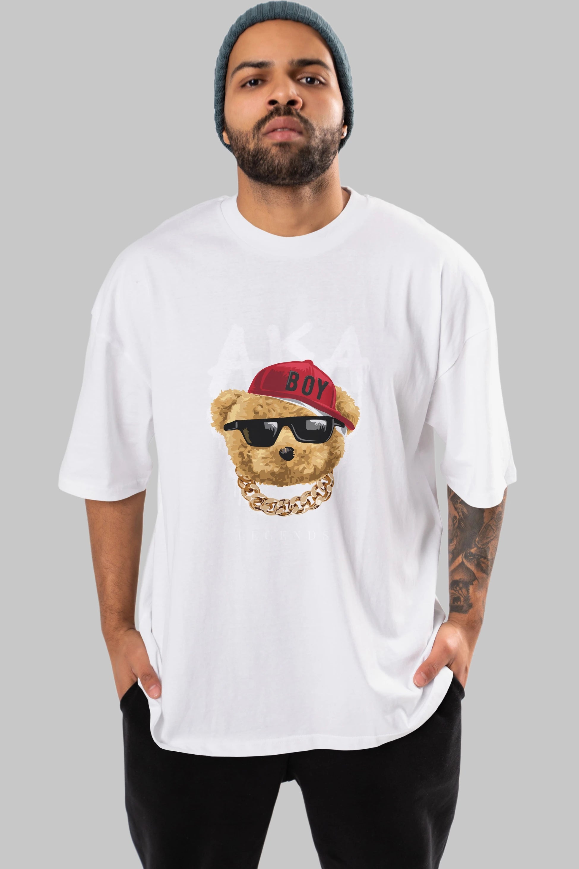 Teddy Bear Legends Ön Baskılı Oversize t-shirt Erkek Kadın Unisex %100 Pamuk