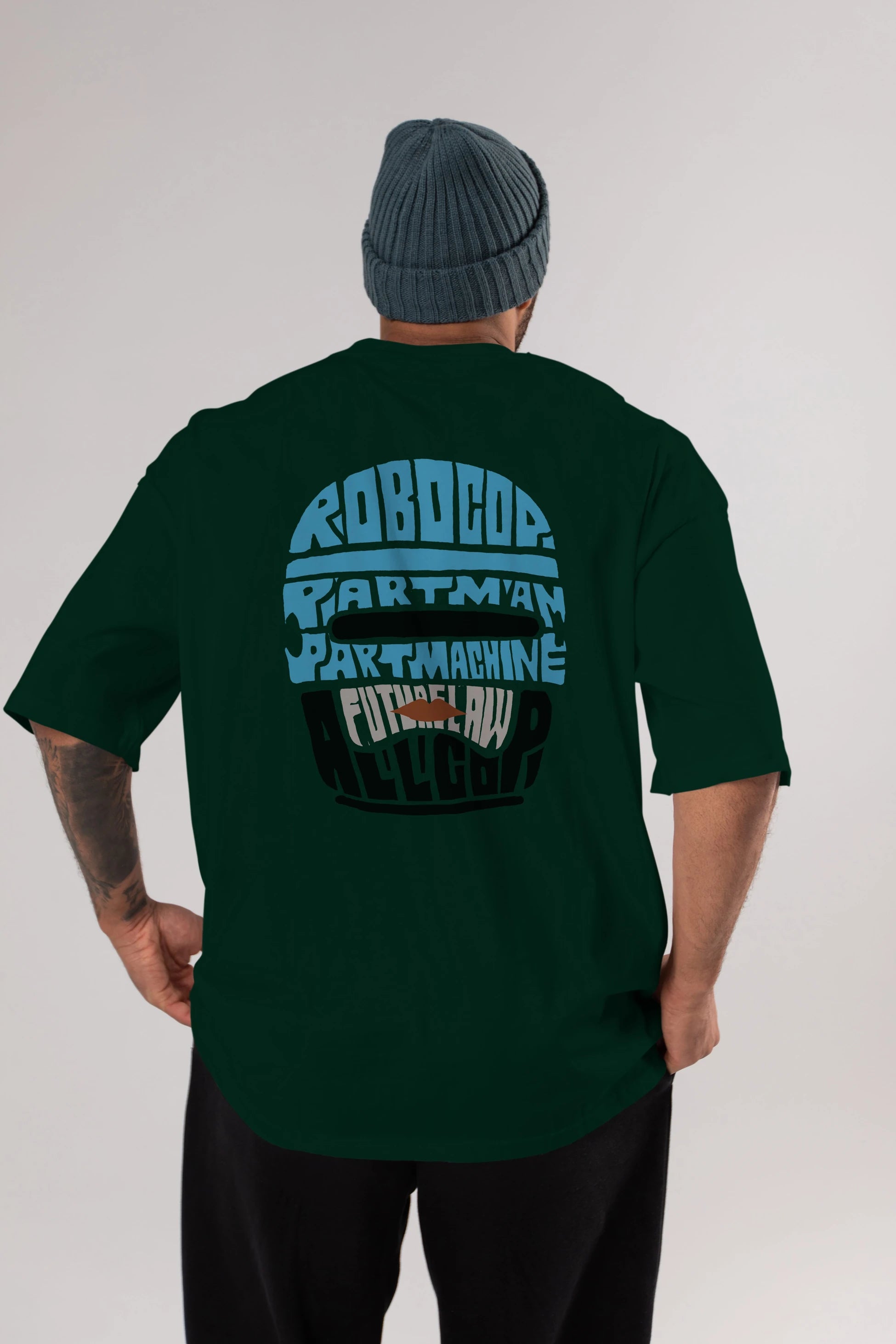 Robocop Arka Baskılı Oversize t-shirt %100 pamuk Erkek Kadın Unisex