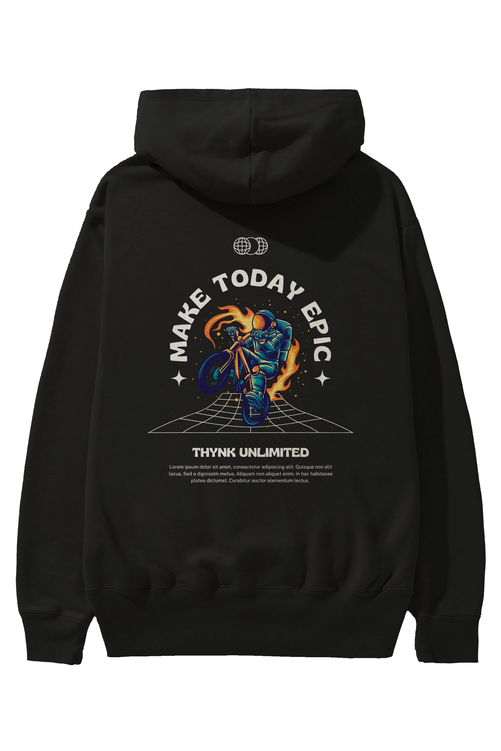 Make Today Epic Arka Baskılı Oversize Hoodie Kapüşonlu Sweatshirt Erkek Kadın Unisex