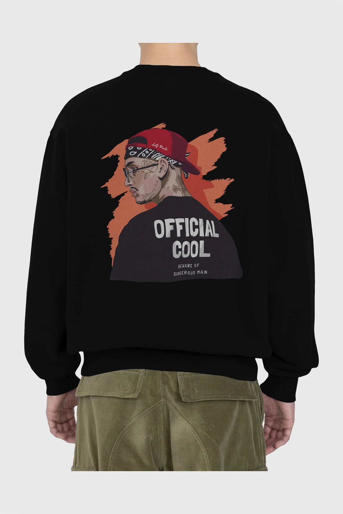 Official Cool Arka Baskılı Oversize Sweatshirt Erkek Kadın Unisex