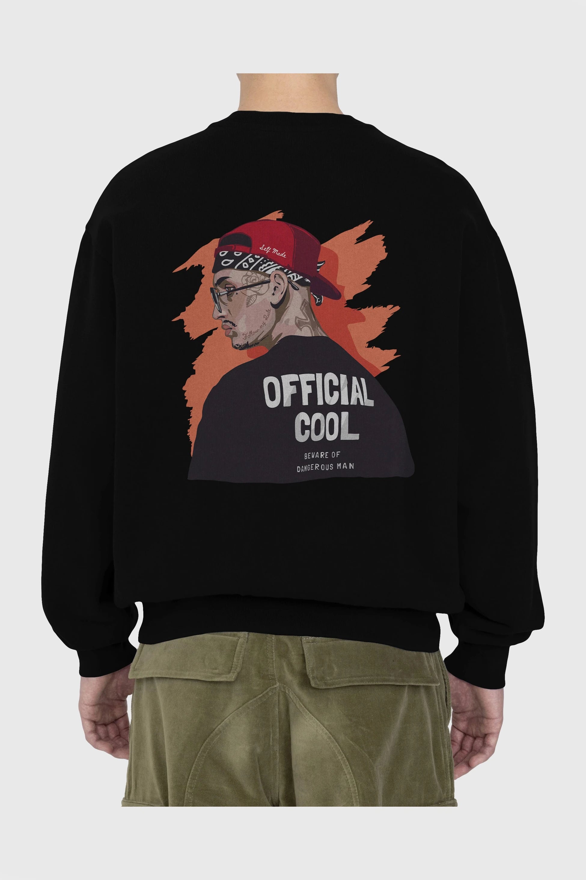 Official Cool Arka Baskılı Oversize Sweatshirt Erkek Kadın Unisex