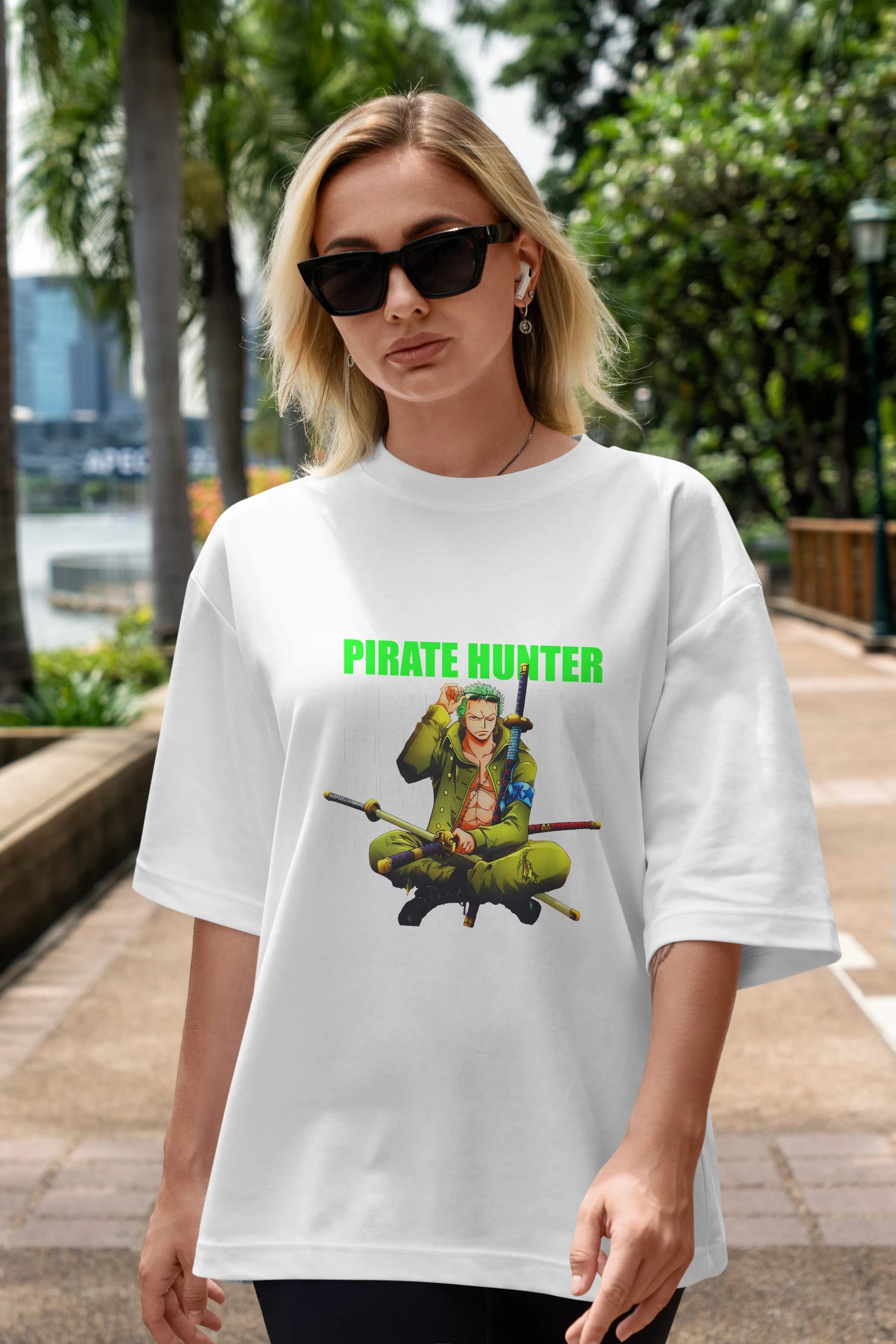 Roronoa Zoro 4 Anime Ön Baskılı Oversize t-shirt Erkek Kadın Unisex