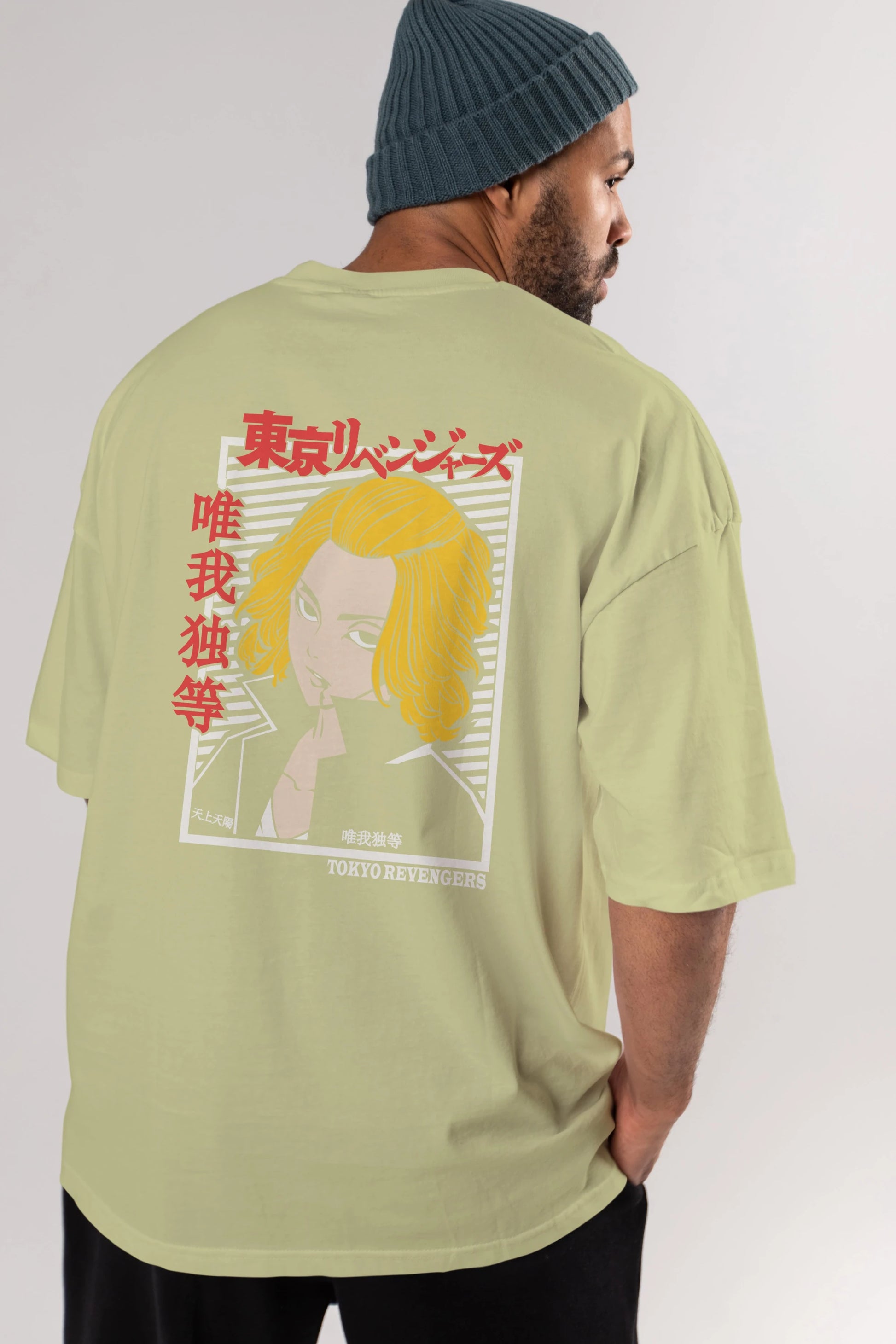 TokyoRev. M Anime Arka Baskılı Oversize t-shirt Erkek Kadın Unisex