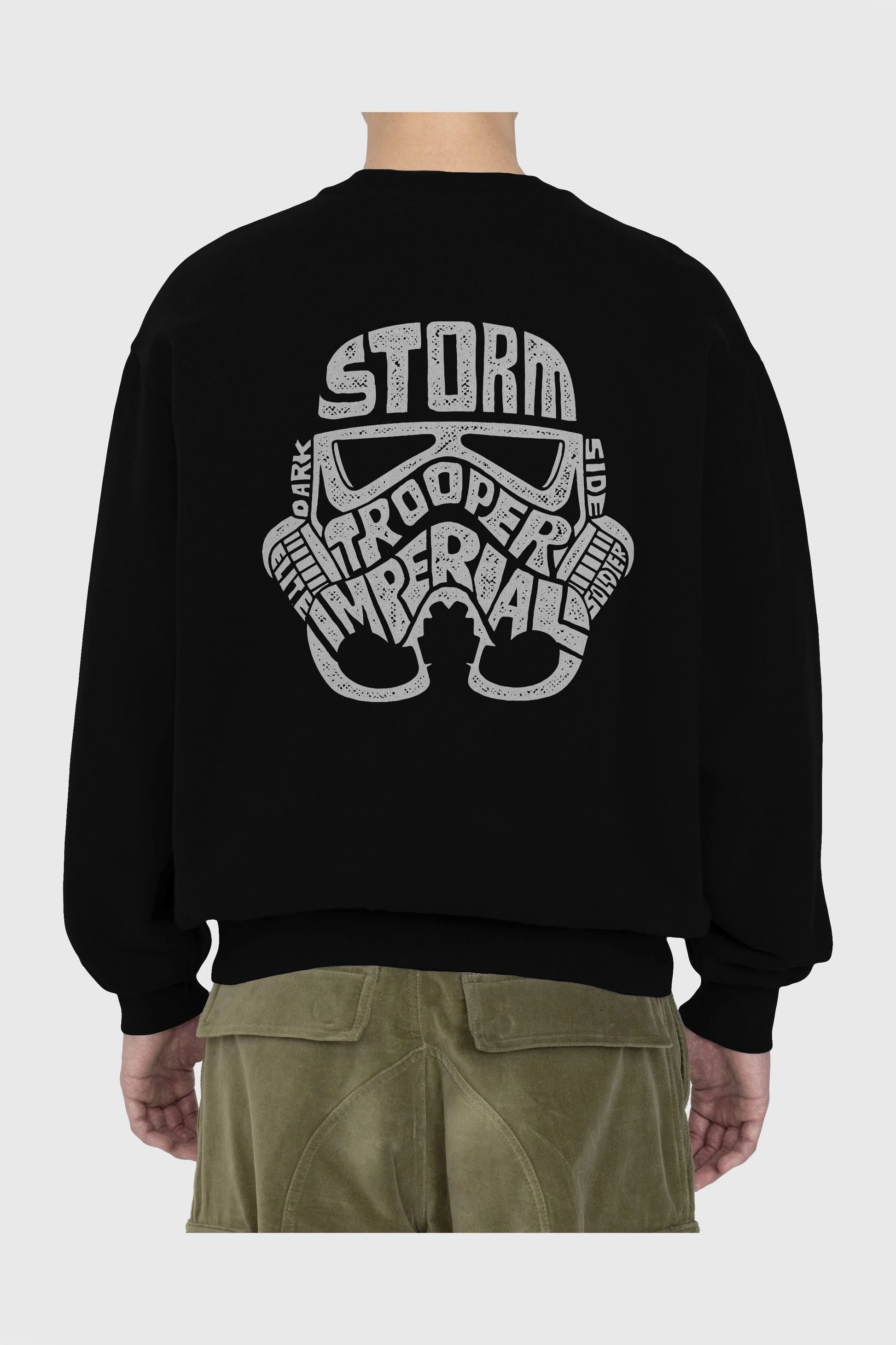 Storm Trooper Arka Baskılı Oversize Sweatshirt Erkek Kadın Unisex