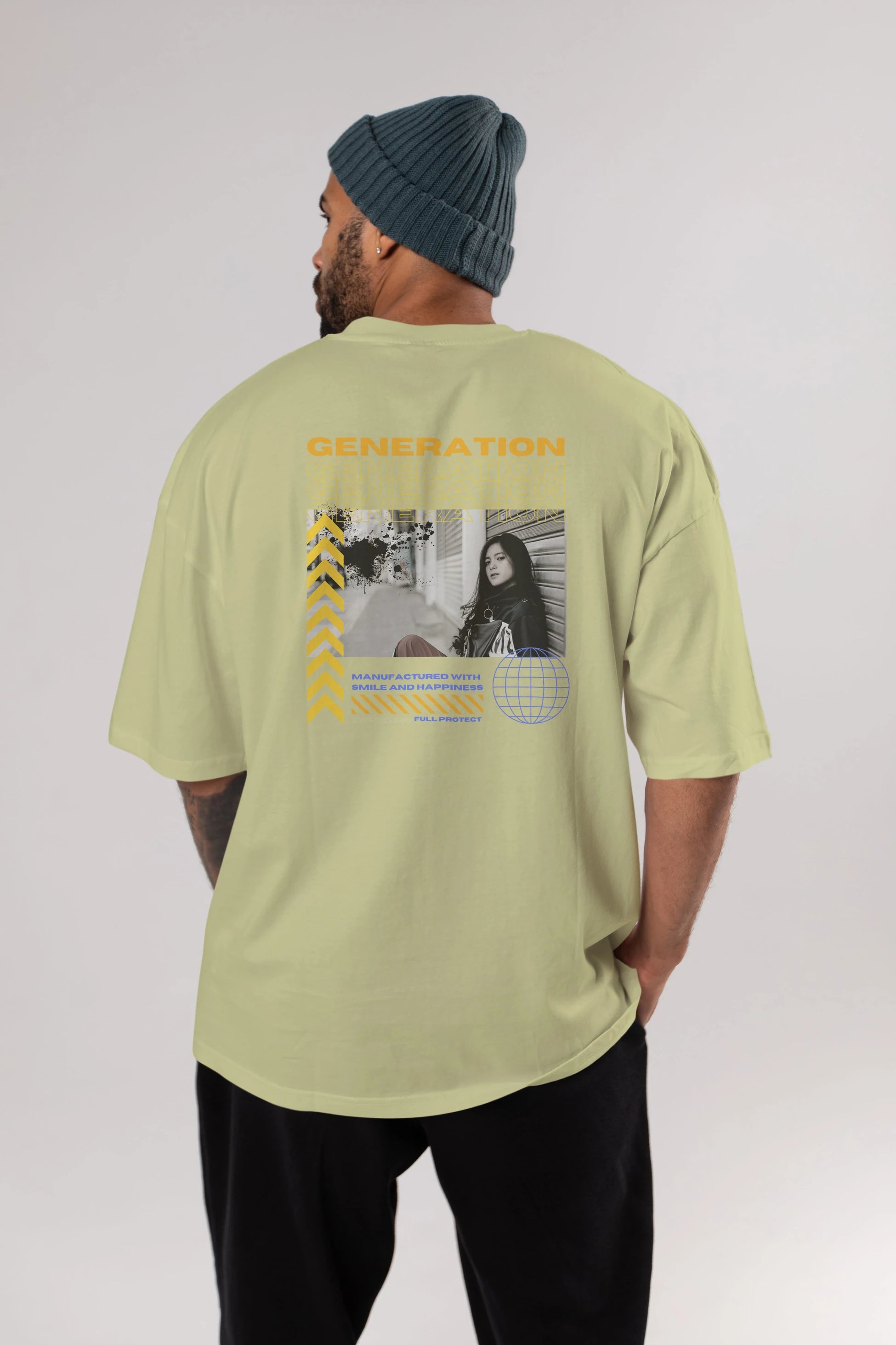 Generation Yazılı Arka Baskılı Oversize t-shirt Erkek Kadın Unisex