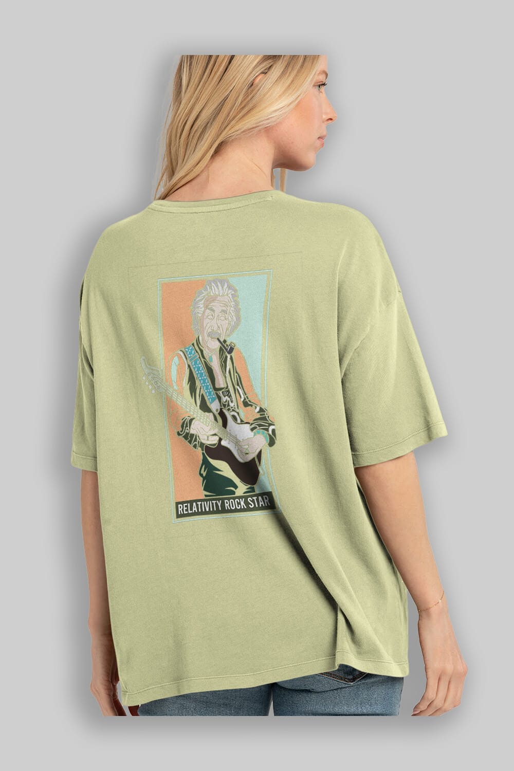 Jimmy Einstein Arka Baskılı Oversize t-shirt Erkek Kadın Unisex %100 Pamuk tişort