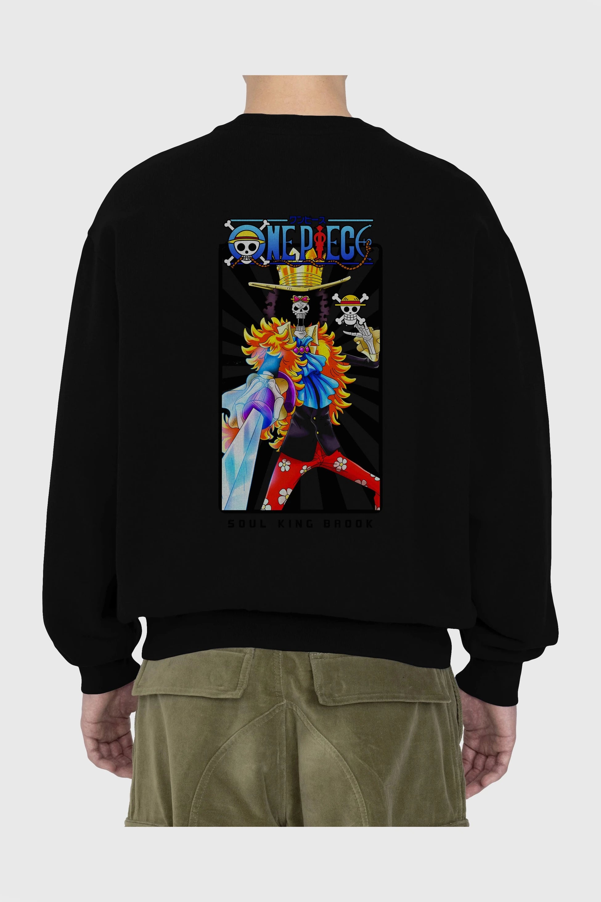 Brook Arka Baskılı Anime Oversize Sweatshirt Erkek Kadın Unisex