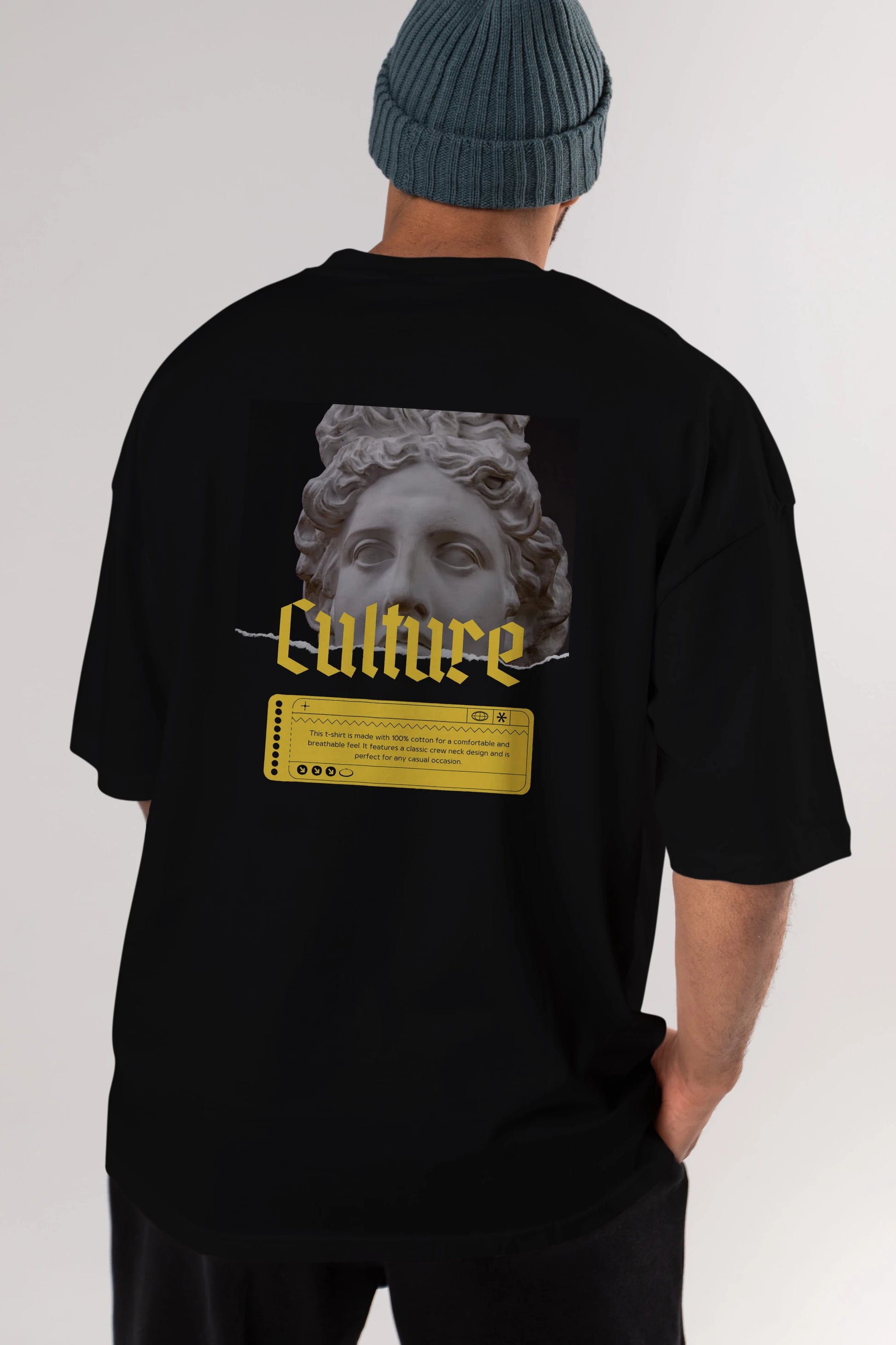 Culture Yazılı Arka Baskılı Oversize t-shirt Erkek Kadın Unisex
