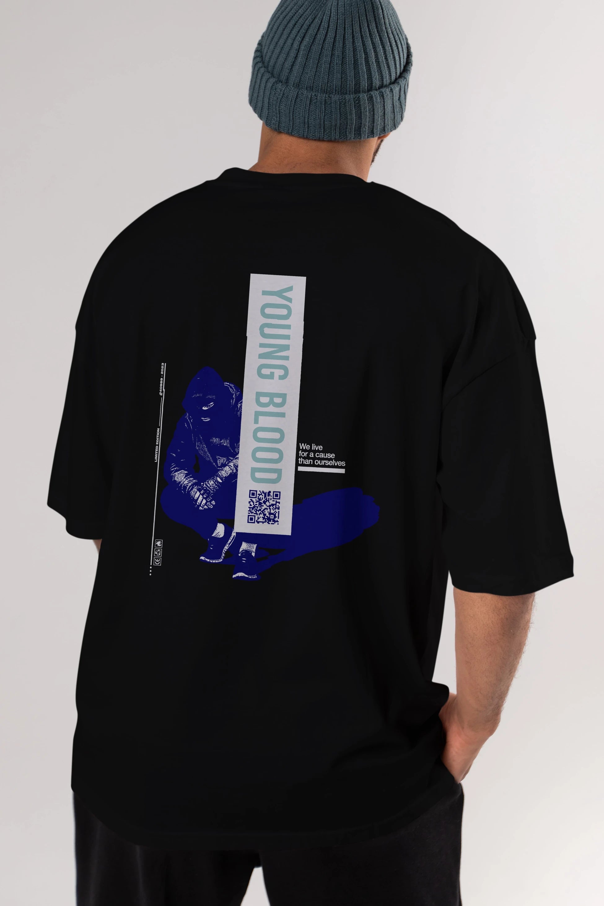 Young Blood Arka Baskılı Oversize t-shirt Erkek Kadın Unisex