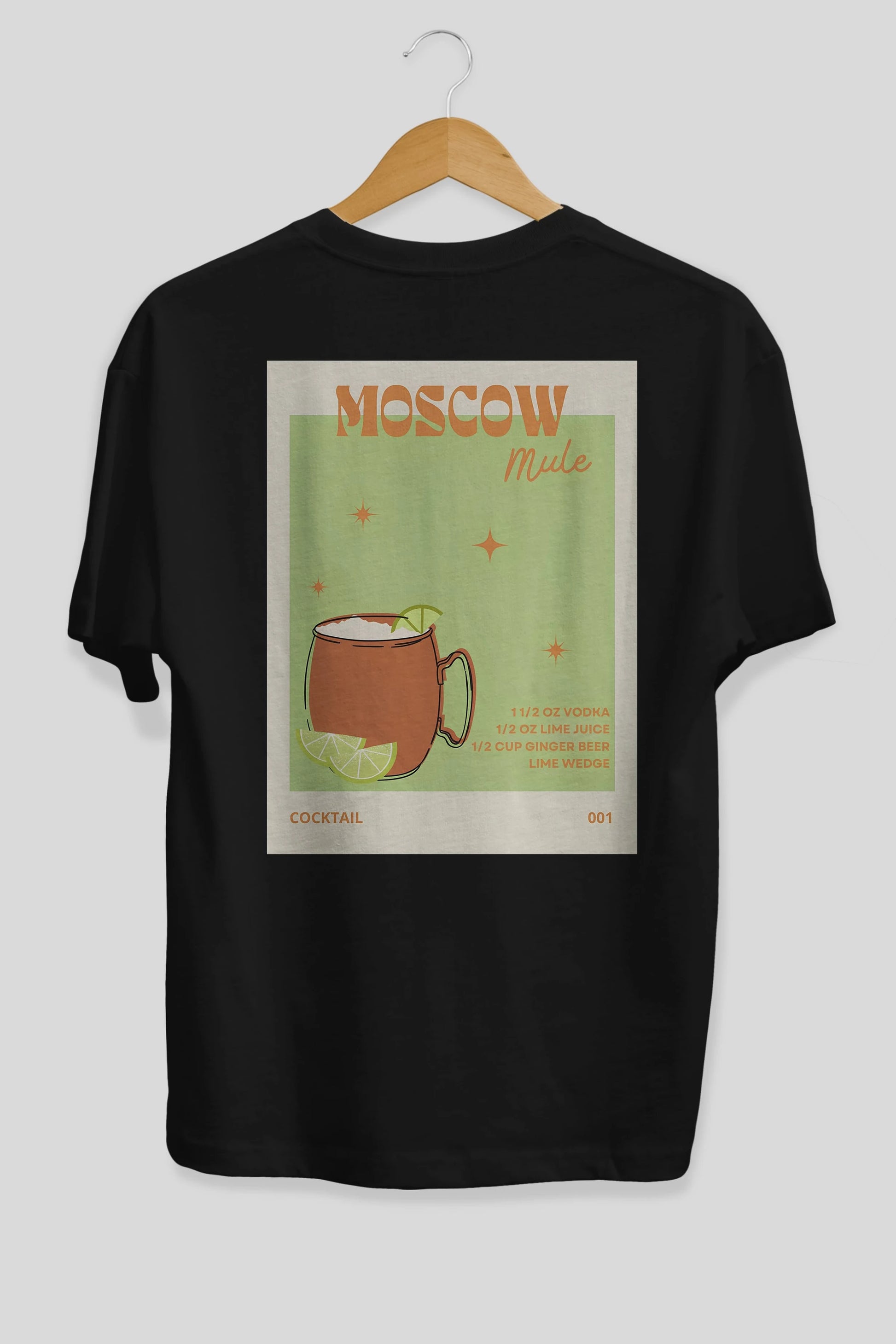 Moscow Mule 2 Arka Baskılı Oversize t-shirt Erkek Kadın Unisex %100 Pamuk Bisiklet Yaka tişort